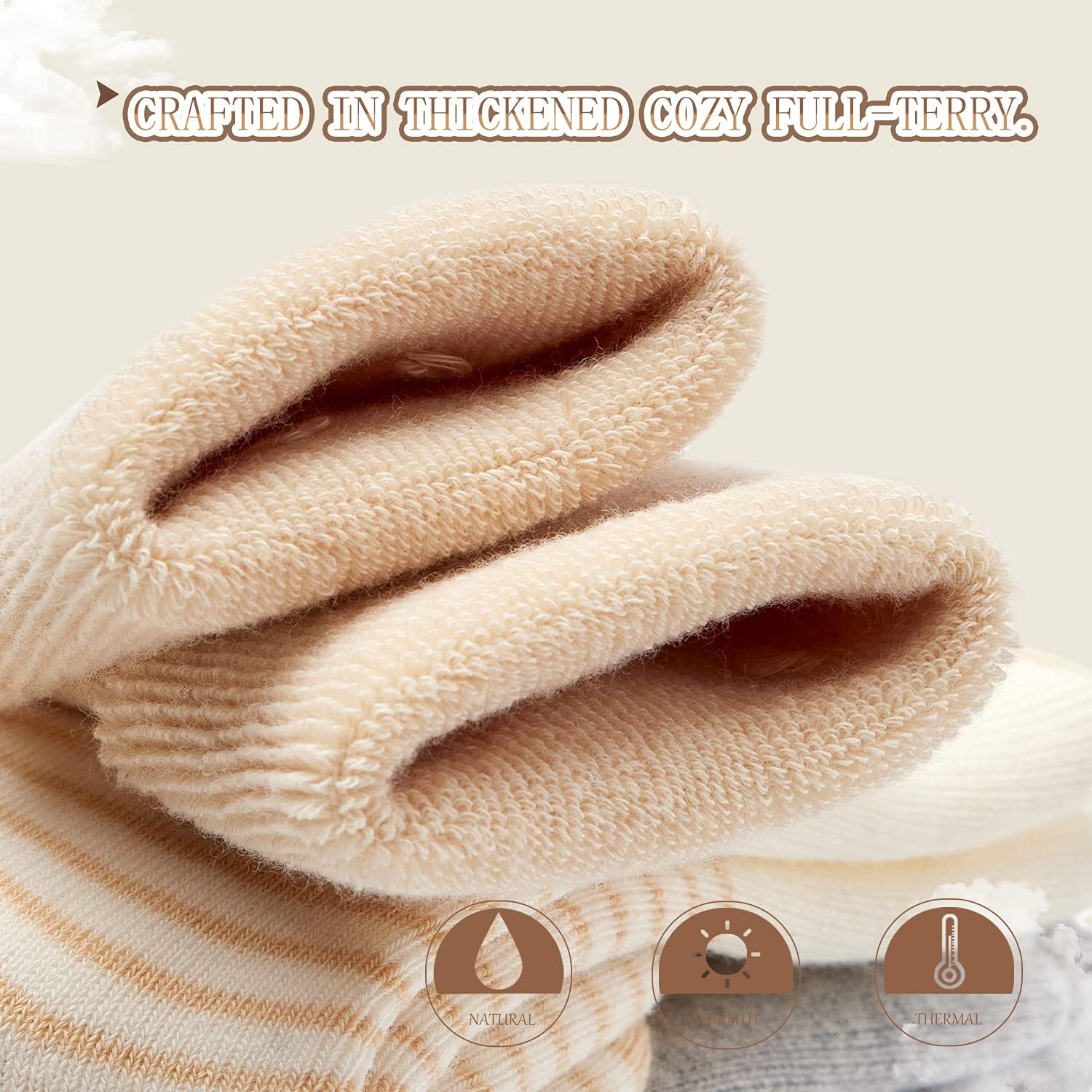 Baby Non Slip Warm Socks Baby Boys Thick Winter Socks with Grips for Baby Girls Non Skid Socks 6 Pack - Image 4