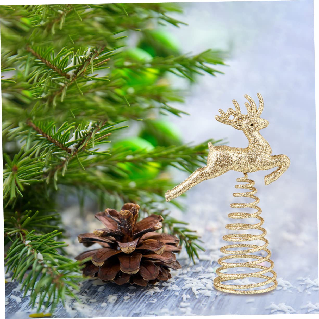 MAGICLULU 8 Sätze Elch Baumspitze Stern Baumspitzen Baumschmuck LED Baum Weihnachtsbaum Sternspitze Weihnachtsbaumspitze Herbstschmuck Weihnachtsbaumspitze Hut Weihnachtsband 2 Stück * 8