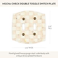 Vista 44 de MACKENZIE-CHILDS Enamel Switch Plate, Light-Switch Cover, Single Rocker, Black-and-White Courtly Check