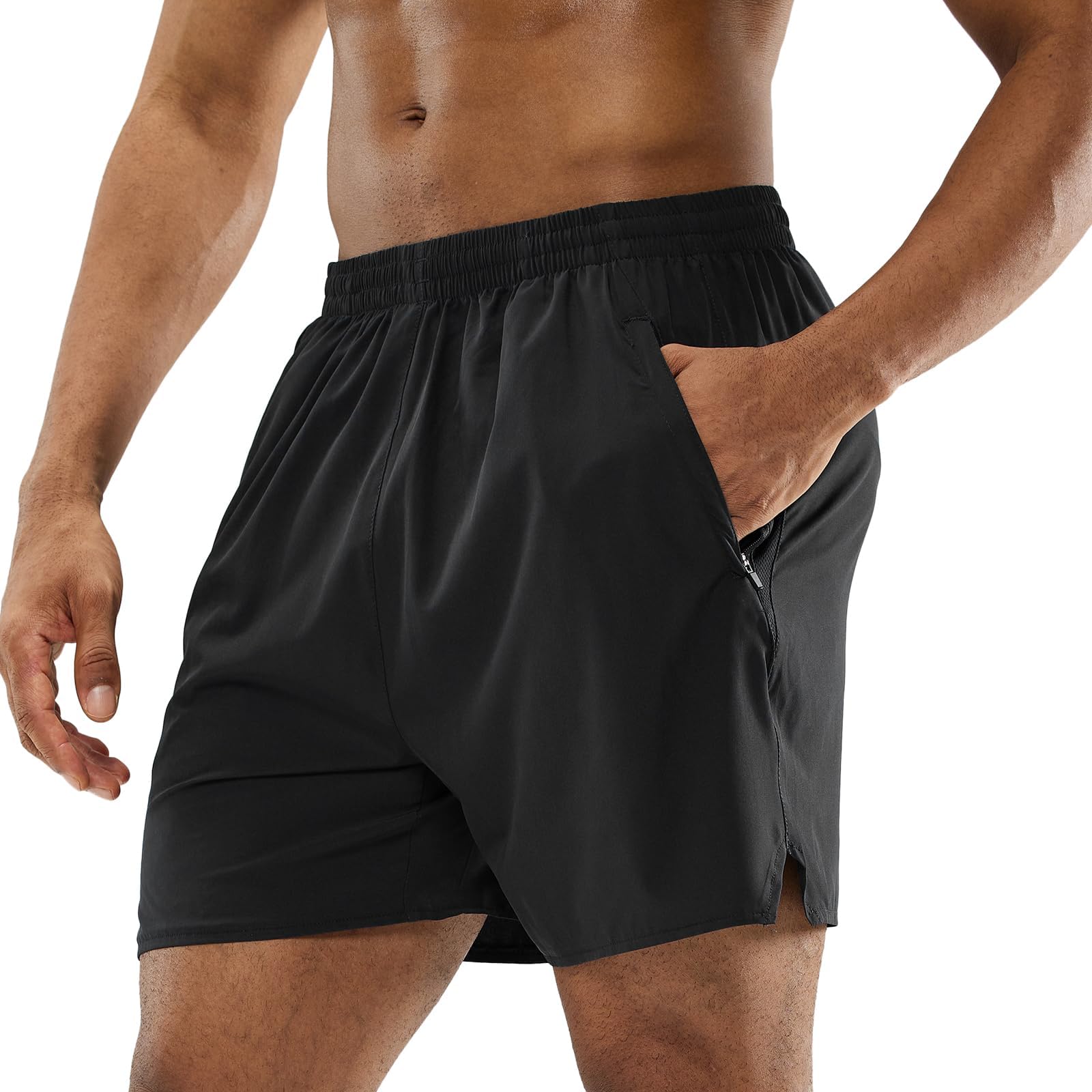 MIER Men's 5 Inch Inseam Running Shorts, Quick-Dry with Pockets