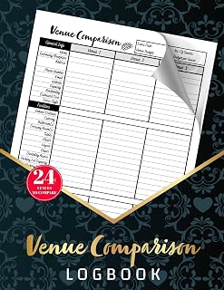 Venue Comparison Logbook: Wedding Venue Search Tracker & Checklist | Organize & Evaluate Event Locations with Ease | 26 Pages