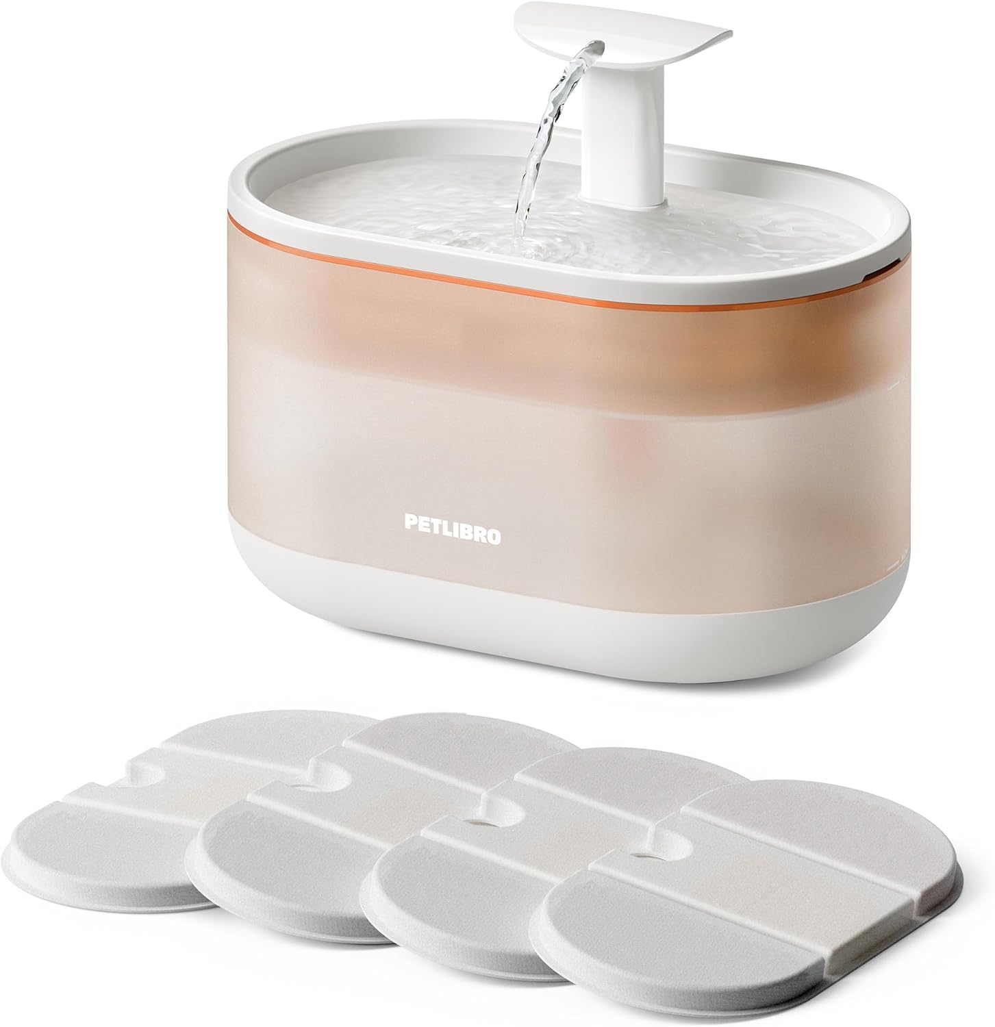 PETLIBRO Cat Water Fountain Ultra Quiet with Two Flow Modes, Large-Size Filter Capsule Pet Water Fountain, 71oz/2.1L Visible Water Level Dog Water Dispenser for Cats & Dogs