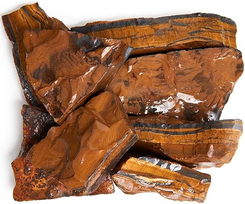 3 libras de rocas ásperas de ojo de tigre de Sudáfrica – hematita de grado AAA incluida – Cristales y piedras naturales crudos para artes