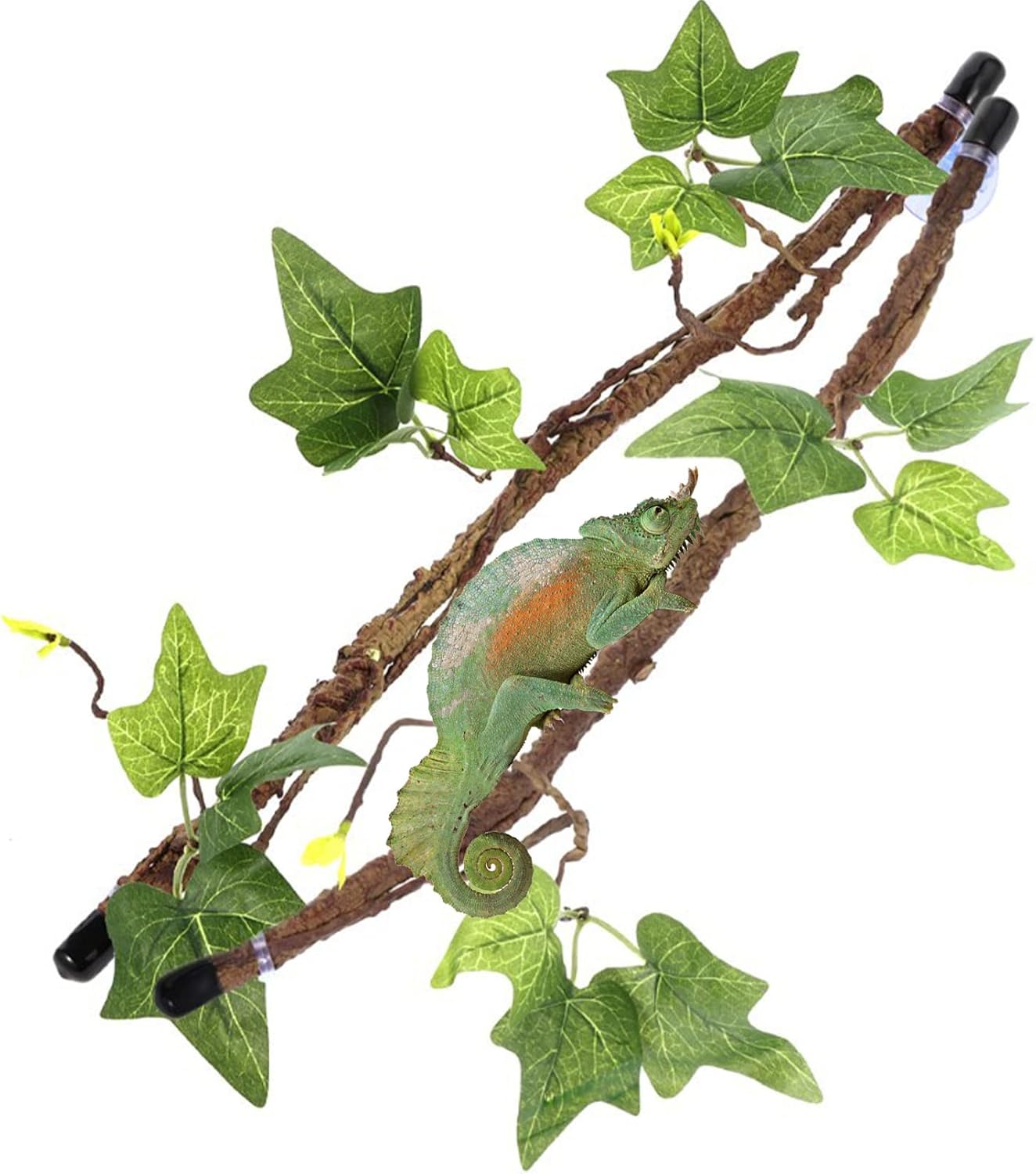 Tfwadmx Gecko Climbing Branch Reptile Flexible Rainforest Climb Leaves Branches Lizard Habitat Decor Terrarium Plant Decoration with…