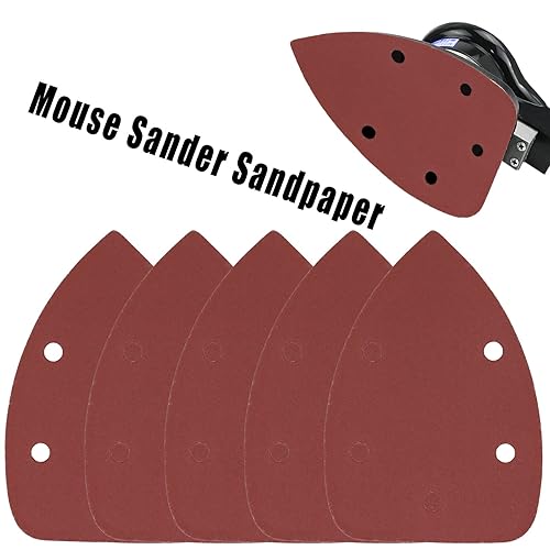 Vista 17 de 60 piezas de papel de lija con detalles de ratón de grano 80, almohadillas de lijadora de ratón de óxido de aluminio, almohadillas de lijadora