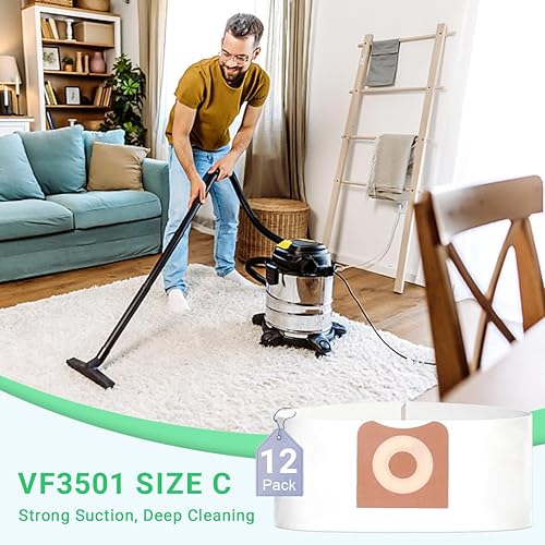 Miniatura 9 de VF3501 Bolsas de polvo de repuesto para aspiradoras Ridgid & Workshop de 3 a 4.5 galones, bolsas de filtro de recolección de polvo Parte # 23738