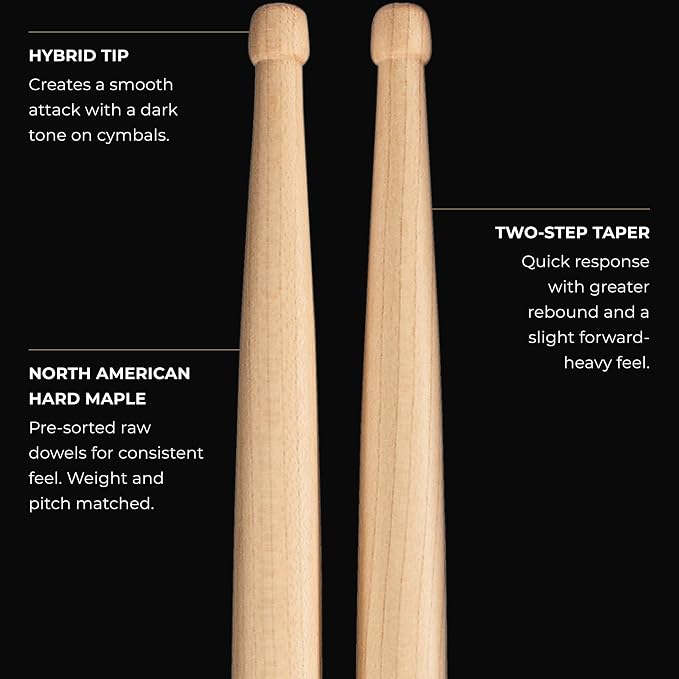 Meinl Baquetas Hybrid 9A Maple 16.25 in miniatura 4