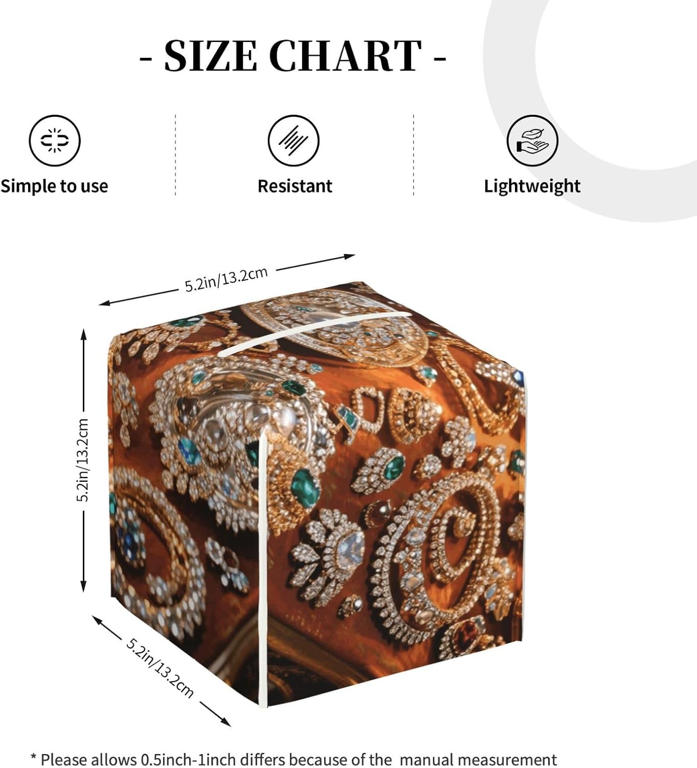 Pu Leather Cube Tissue Box Holders Modern Waterproof Square Tissue Box Cover Jewelry Feast Facial Paper Holder for Bathroom Kitchen Nightstand Office Home Decor image 3