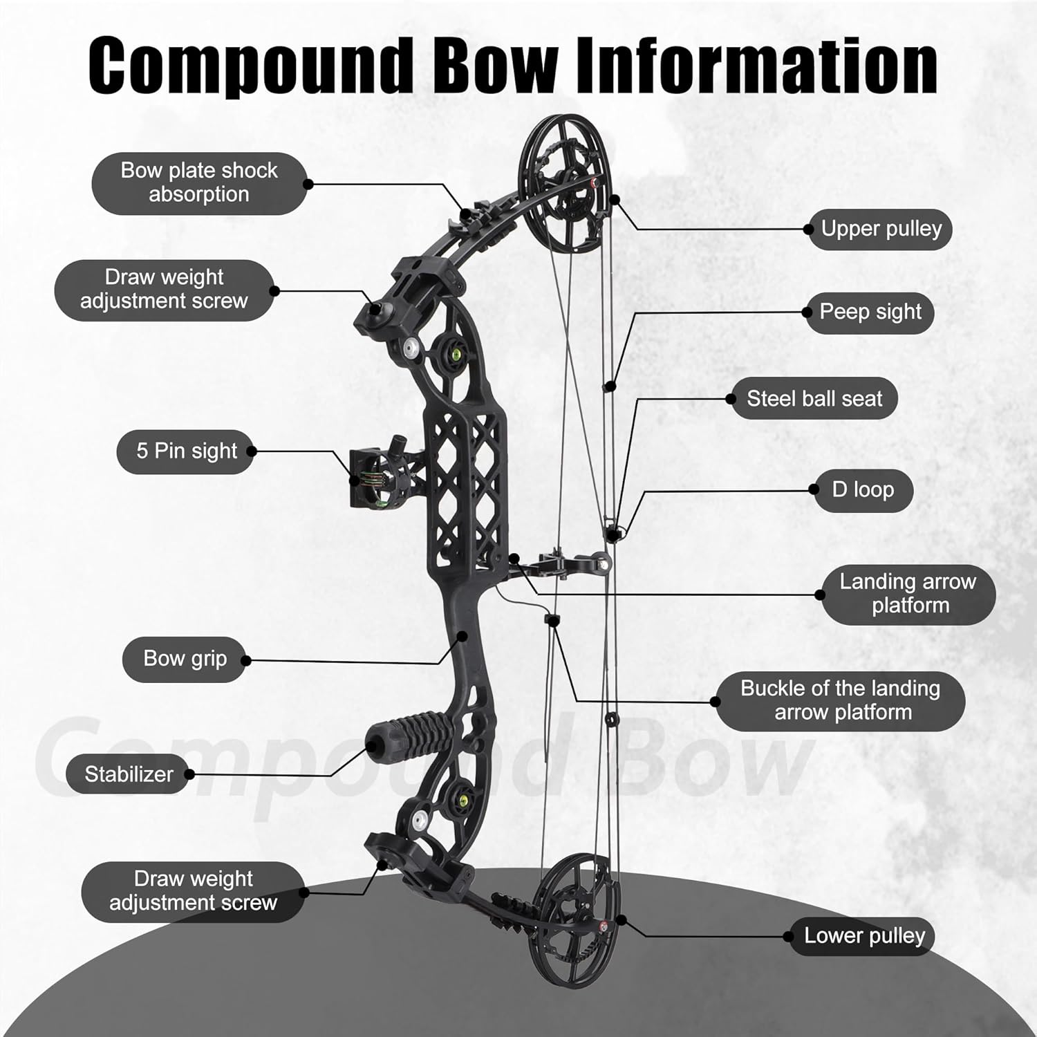 Compound Bow Kit Adjustable for Outdoor Use & Target Practice, 30-70lbs Archery Set with Carbon Arrows and Accessories