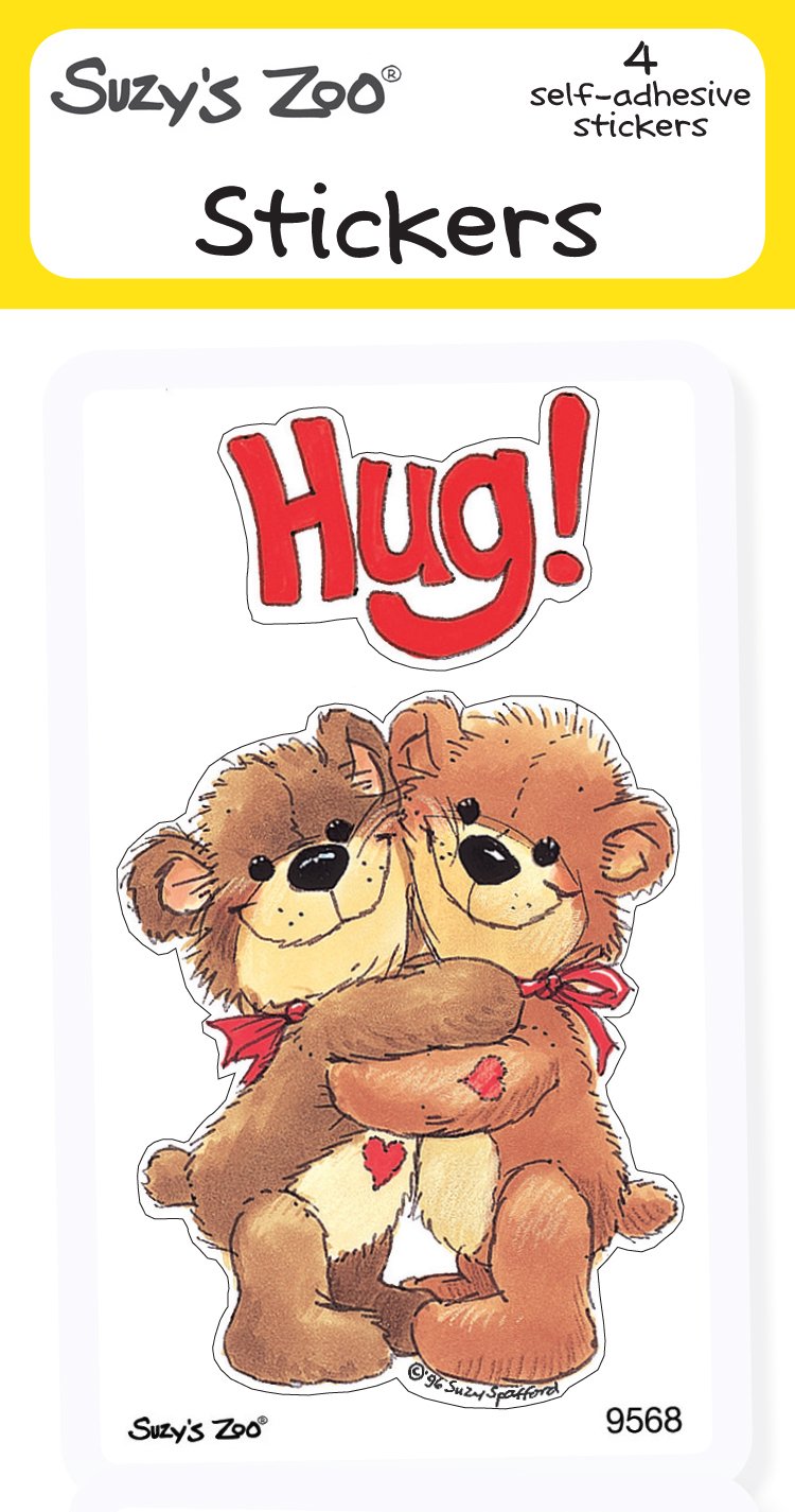 Suzy's Zoo Stickers 4-Pack, "Hug Bears" 10123