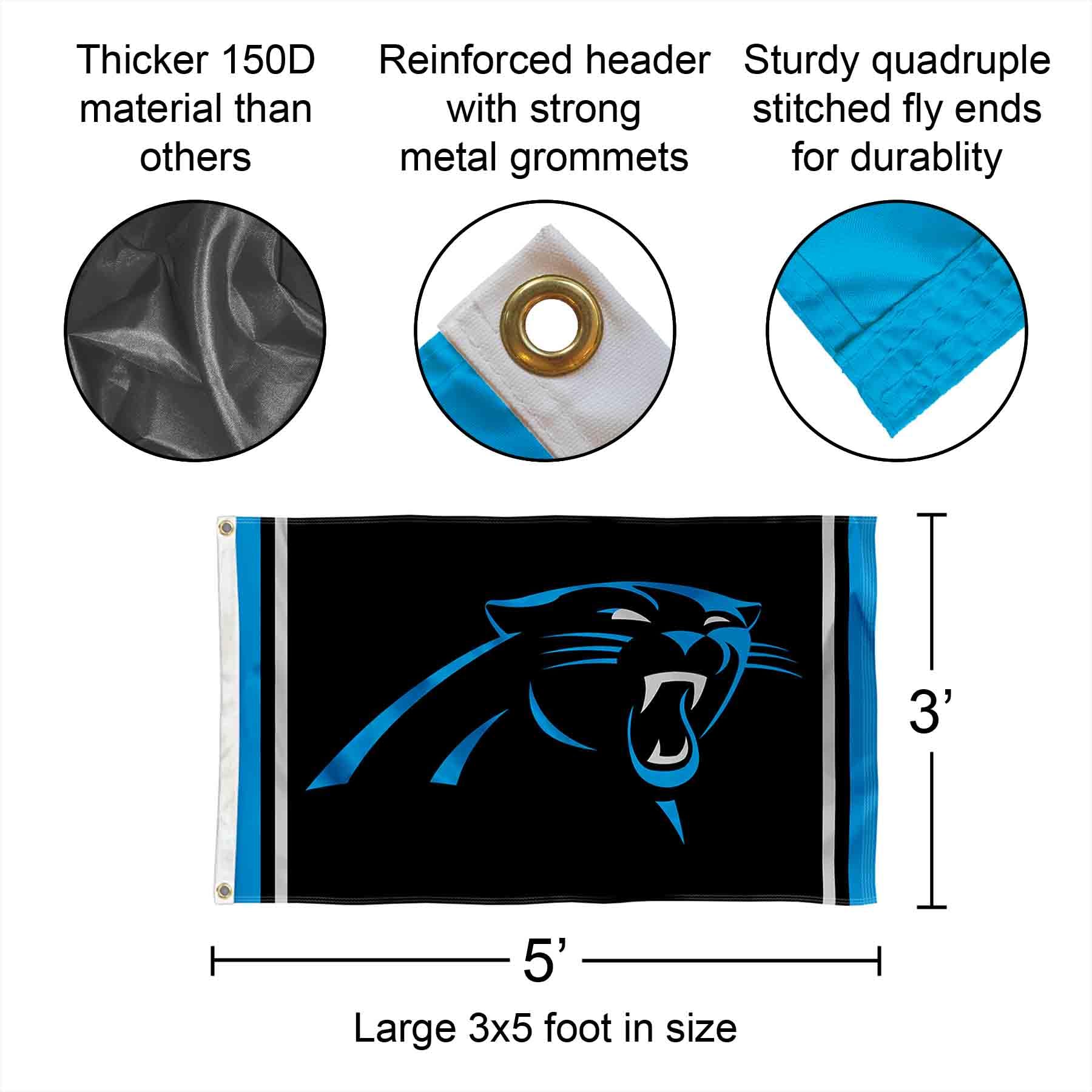 WinCraft Carolina Panthers Large 3x5 Flag