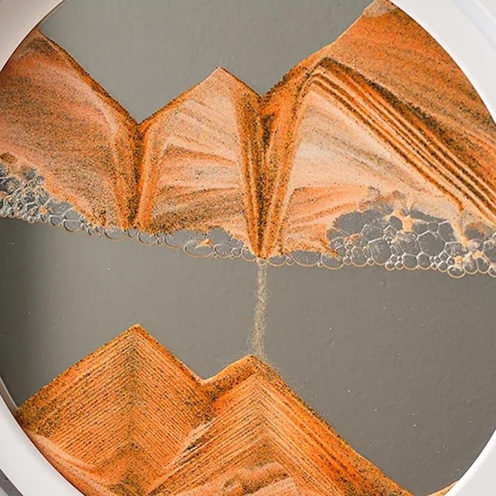 Moving Sand Art Decor Lamp, Deep Sea Dynamic 3D Sandscapes Pictures In Motion Office Desktop Art Decor For Table Toys And Decoration, Relaxation, Rotatable Quicksand Painting Light(Purple,White Frame)