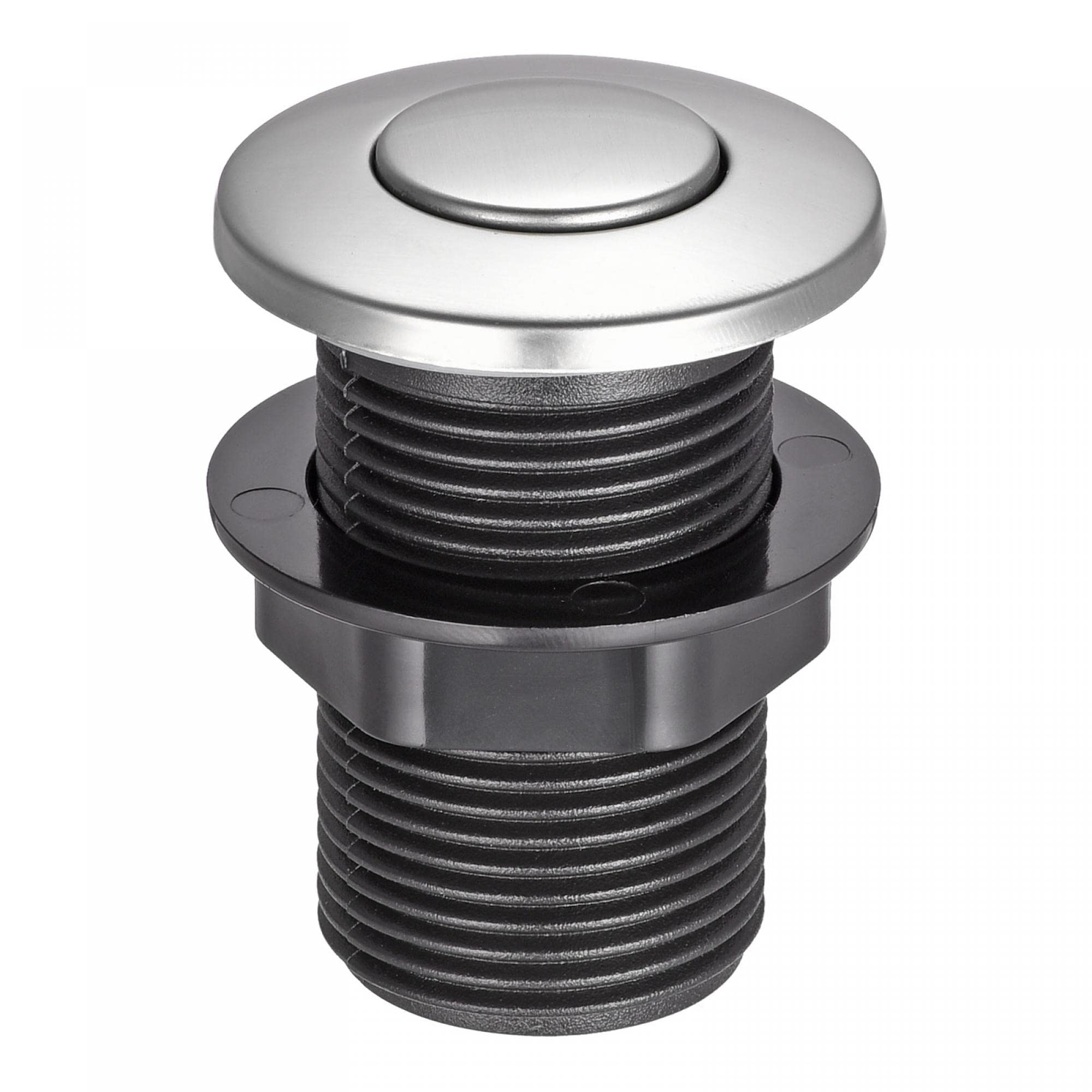 sourcing map Garbage Disposal Air Switch Button 32mm Dia 304 Stainless Steel Self Locking for Sink Top Waste Disposer