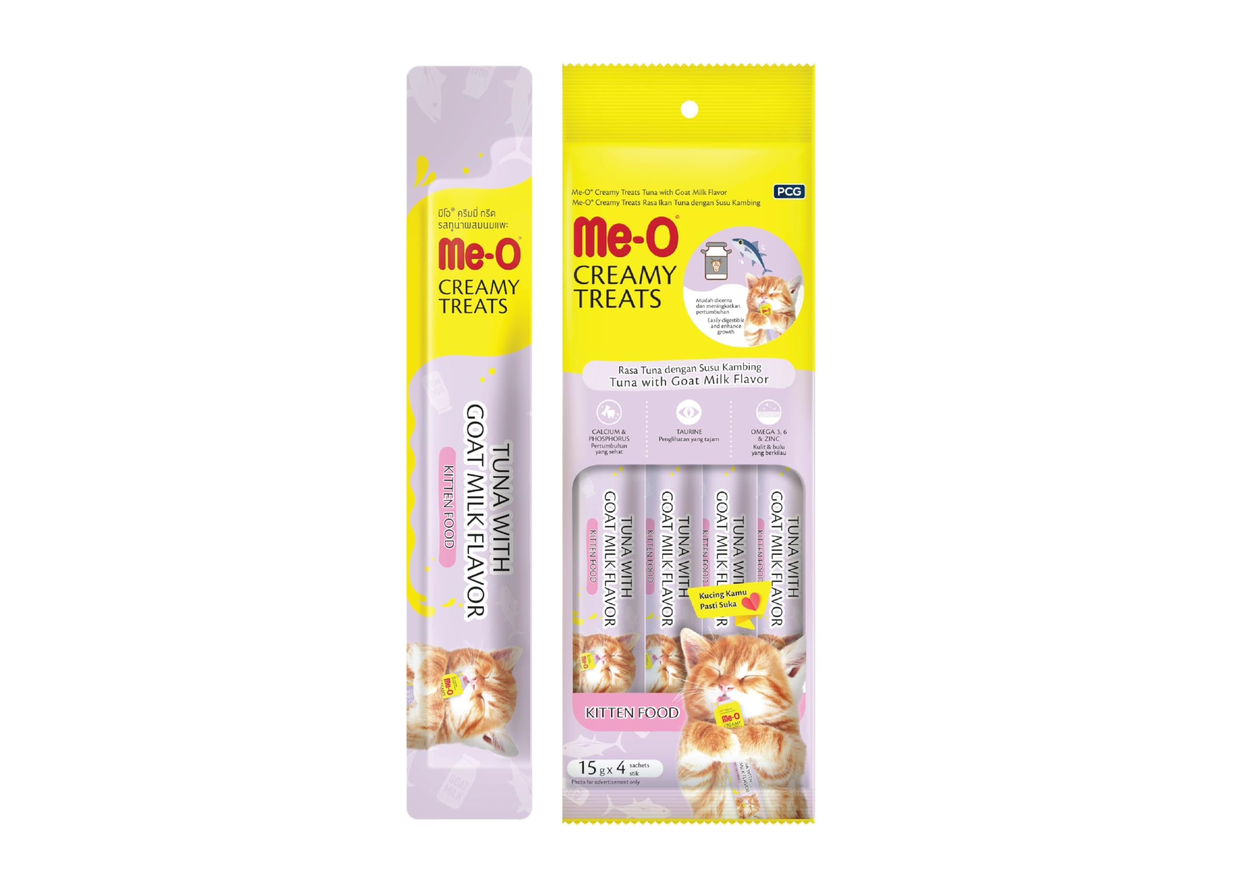 Me-O Creamy Kitten Yavru Kedi Keçi Sütlü Ton Balığı 15grx4