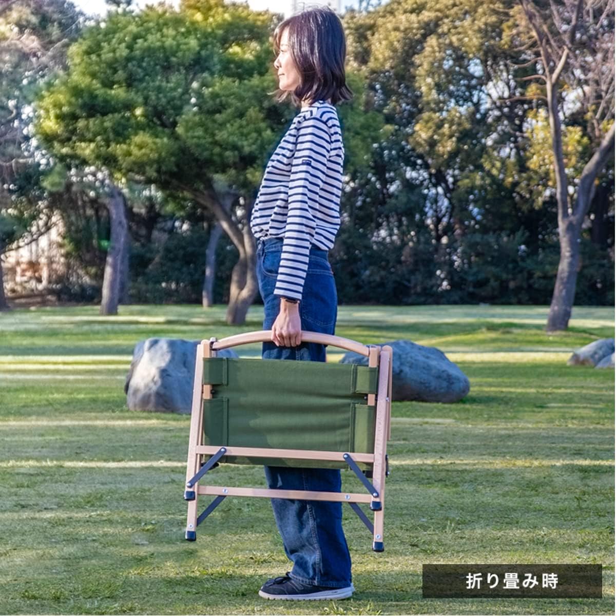 FIELDOOR アウトドアチェア クラシックチェア 2脚セット 木製フレーム