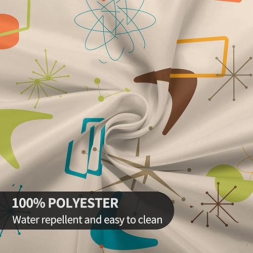 Miniatura 6 de Mantel redondo de mediados de siglo, moderno, atómico, retro, lavable, para vacaciones, decoración para cocina, cena, fiesta, talla única