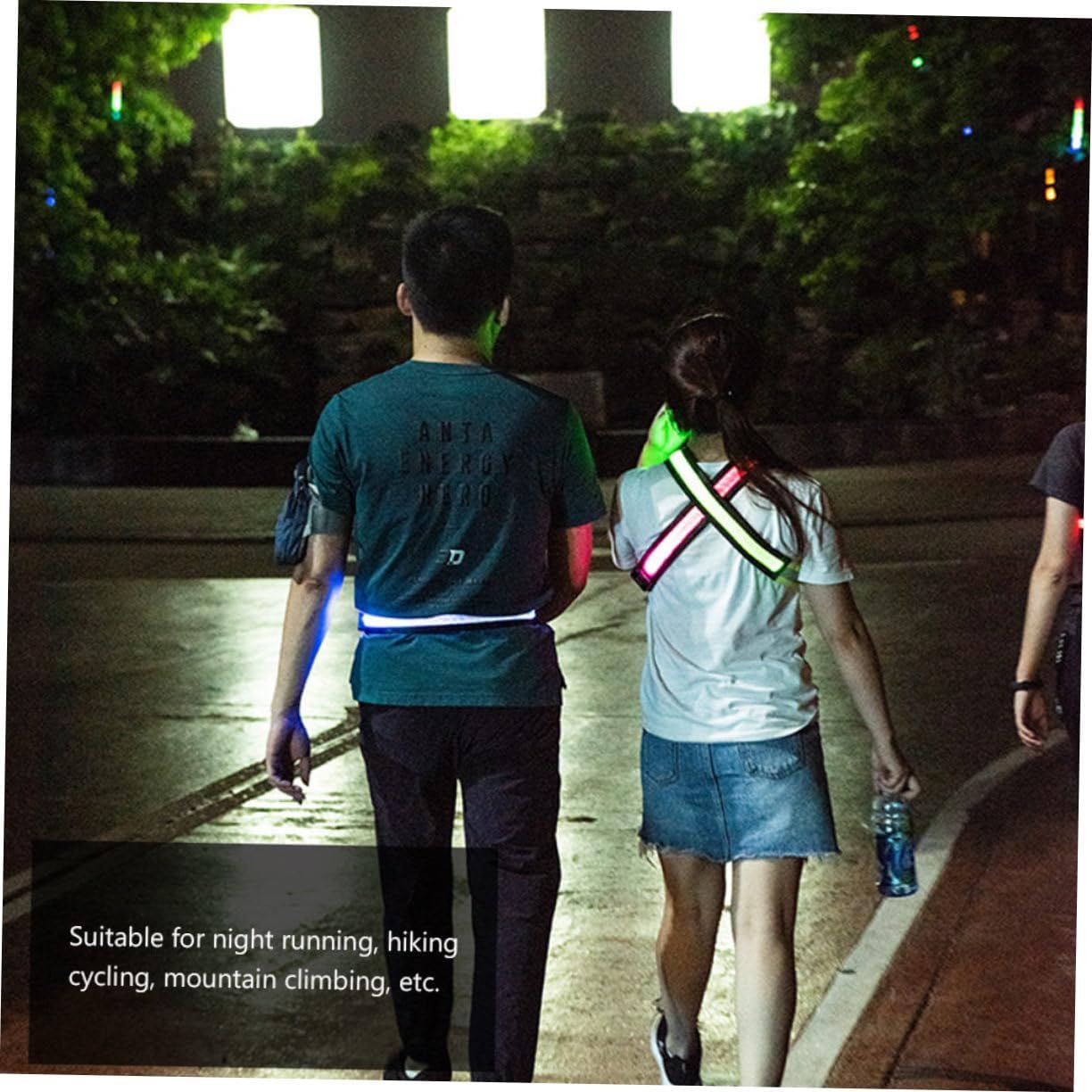 UPKOCH Charging LED Belt LED Reflective Band Adjustable Strip Running Men's Belt Reflective Tape LED Reflective