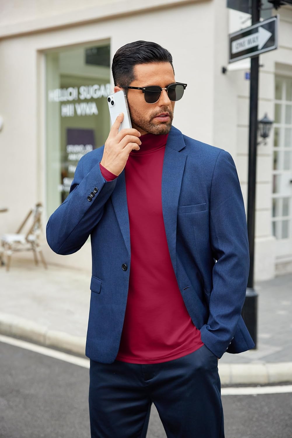 COOFANDY Men's Slim Fit Basic Turtleneck T-Shirt Long Sleeve Solid T Shirts Casual Knit Pullover Thermal Tops - Image 4