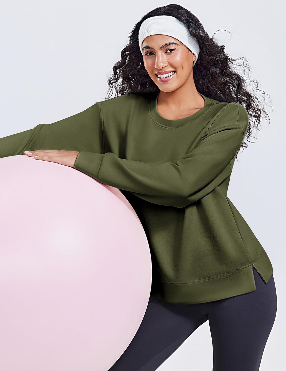 PINSPARK Soft Crewneck Sweatshirt for Women Long Sleeve Lightweight Pullover Yoga Casual Sweatshirts - Image 6