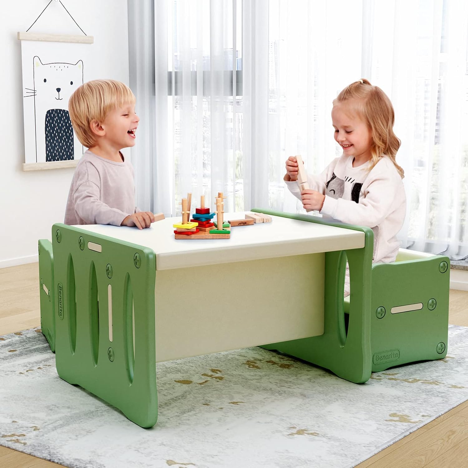 BenaRita Kleinkind Tisch und Stuhl Set, multifunktionaler Aktivitäts