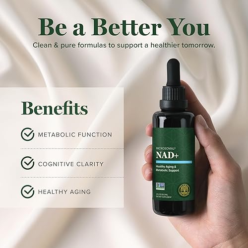 Miniatura 4 de Global Healing Premium Suplemento líquido NAD+ - Gotas sublinguales de NAD - Suero liposomal NAD Plus para renovación celular - Fórmula de ribósido