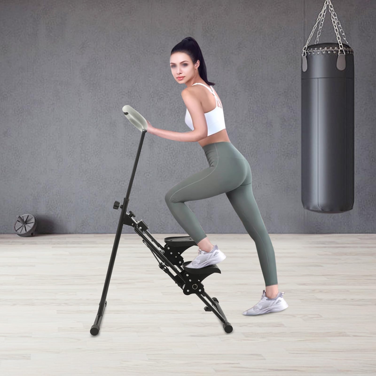Stair Stepper - Attrezzatura per il fitness, per la casa, pieghevole, portata di 100 kg, 3 livelli, pedali e display regolabili, ideale per l'allenamento di tutto il corpo