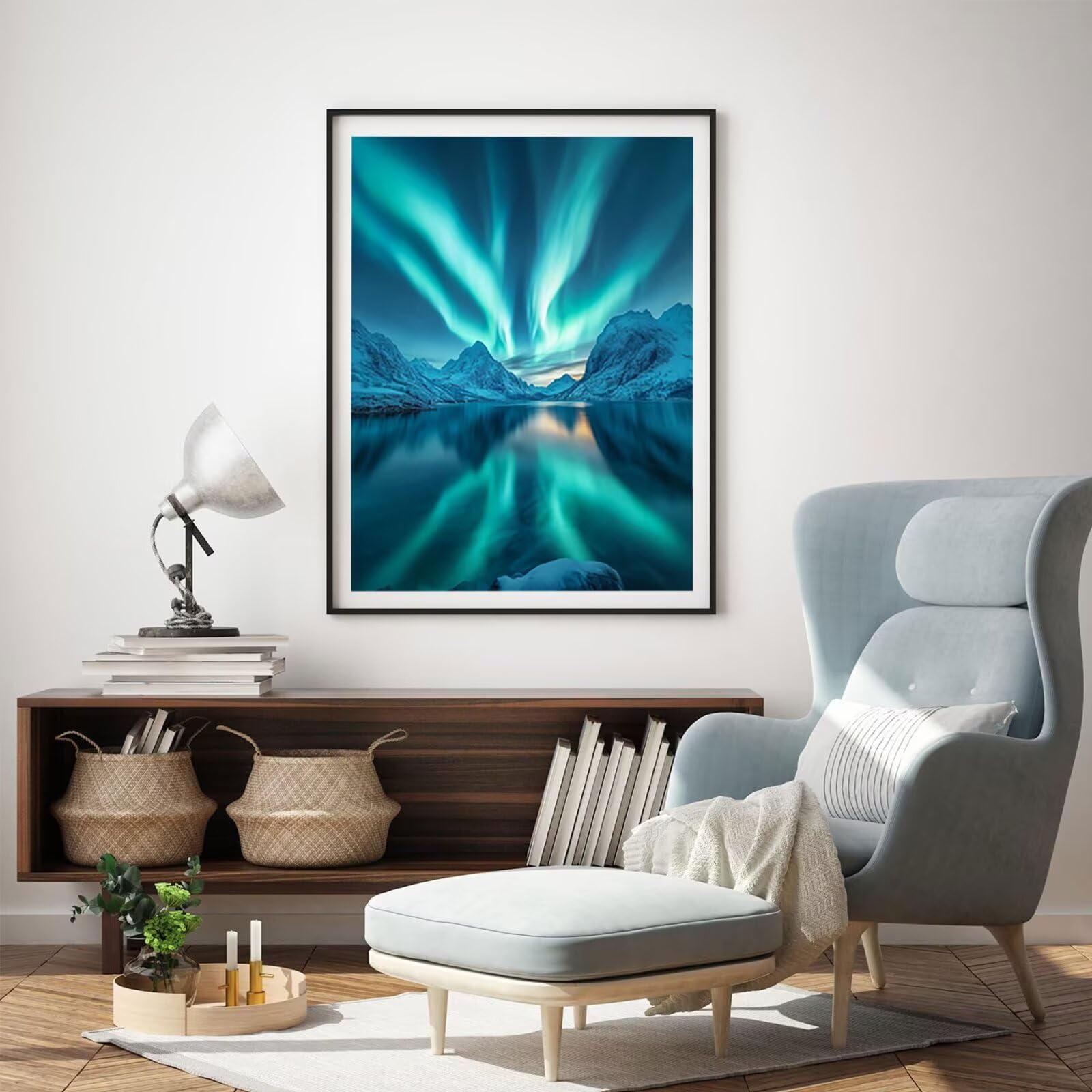 Zestaw do malowania diamentami 5D Aurora Boreal, krajobraz diamentowy obraz dla dorosłych, DIY kwadratowy diamentowy kryształ sztuka kompletny zestaw, haft krzyżykowy rękodzieło, dekoracja domu 80 x