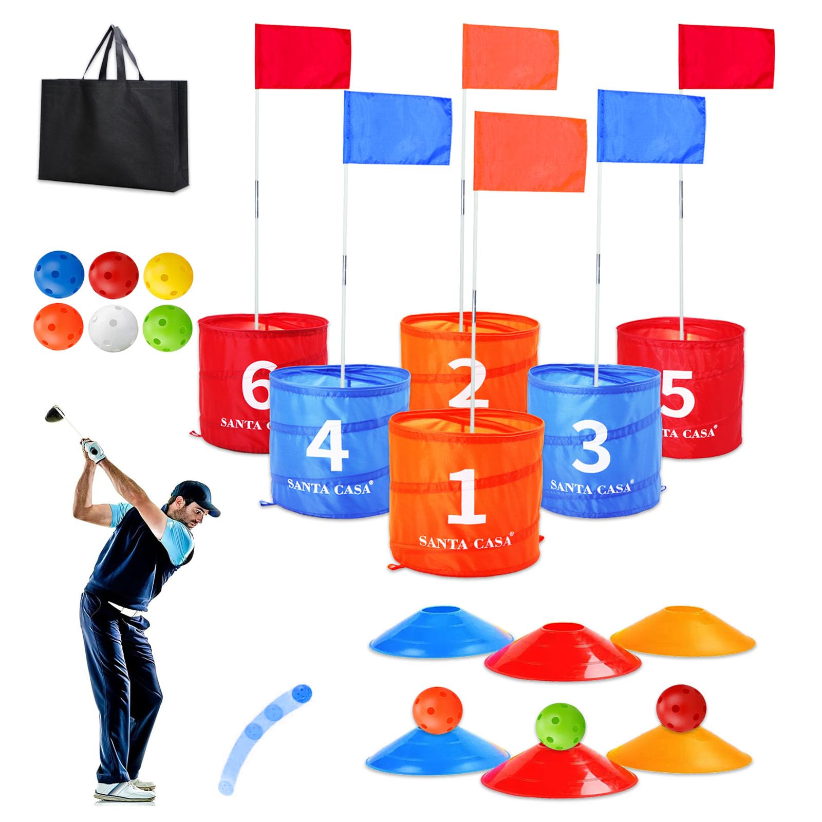 Amazon.com: SANTA CASA Golf Backyard Bucket Game - 6-Hole Portable