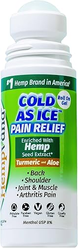 Hempvana Cold As Ice - Gel de alivio del dolor de mentol de acción rápida con extracto de semilla de cáñamo, AS-SEEN-ON-TV, alivio del dolor de