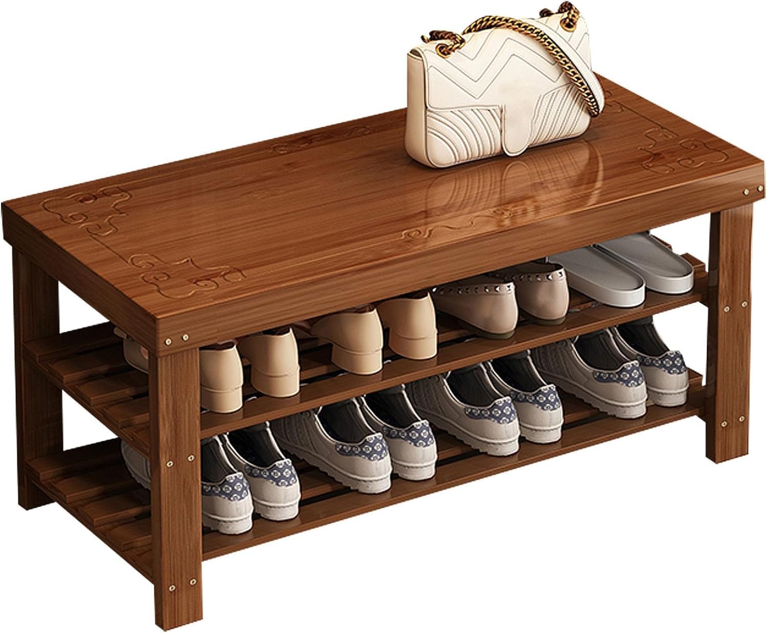 2Tier Wooden Shoe Rack Shoe Rack Hallway Living Room Shoe Organizer