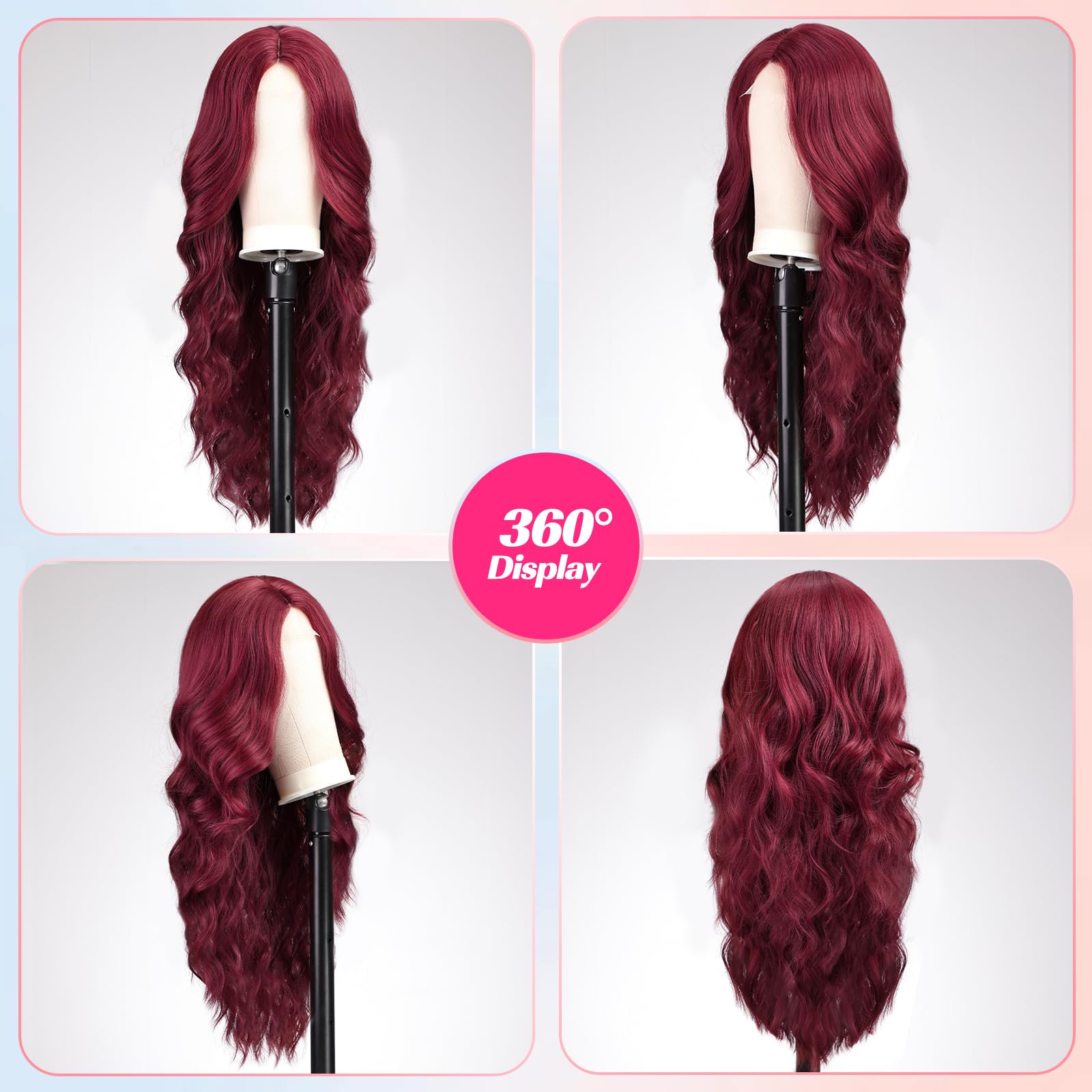 ✨DREW WINE RED 26” STRAIGHT Cos Play WIG *NWT* Amazon.com : PARK YUN Long Straight Wine Red Wig with Bangs  main image 3