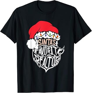 Santa's Favorite Realtor Christmas Santa Hat Light Gift T-Shirt