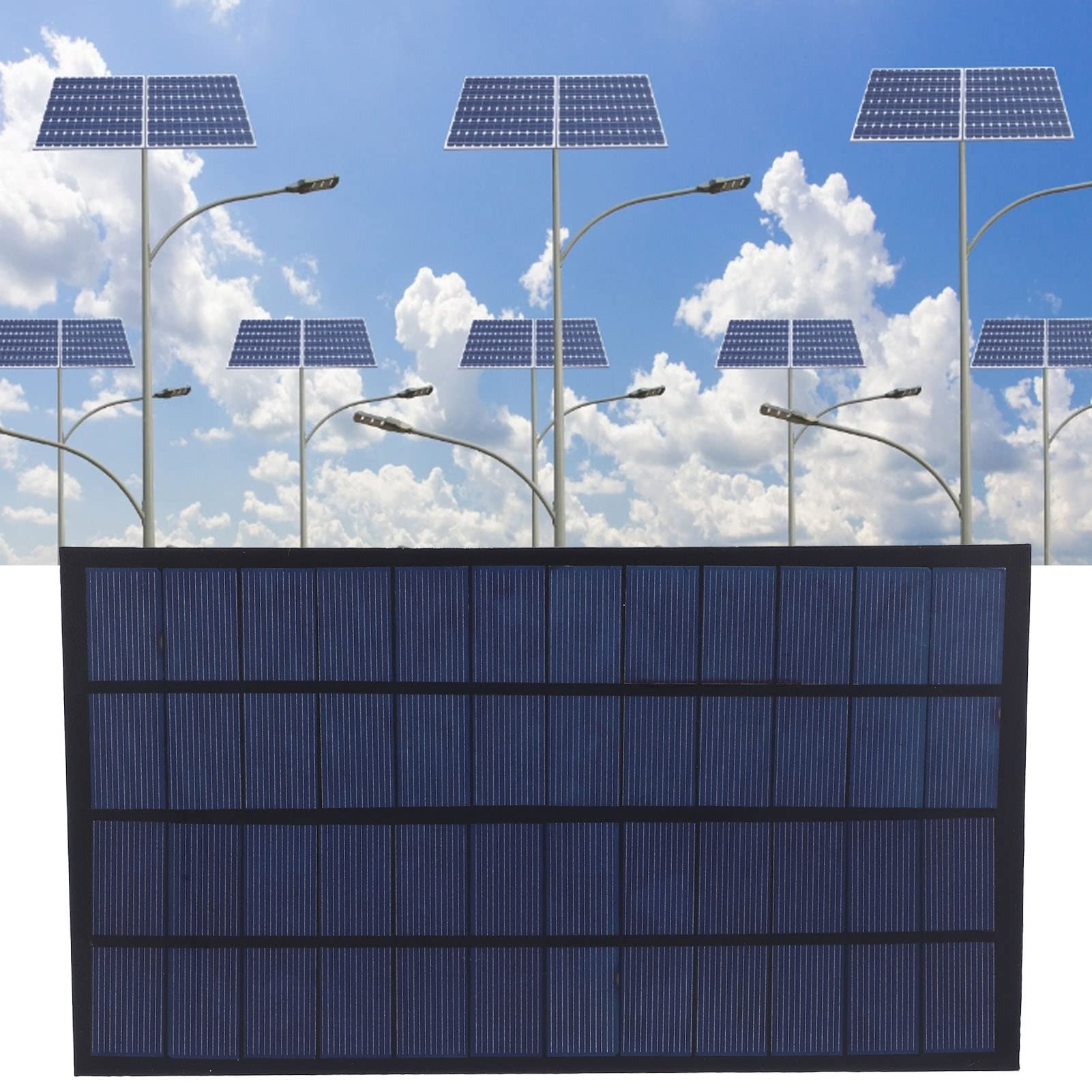 Mini Pannello Solare DC 12V 7W da 1 Pz, Pannelli Solari Policristallini, Caricatore per Celle Epossidiche Solari Ad Alto Tasso di Conversione per Luce da Prato