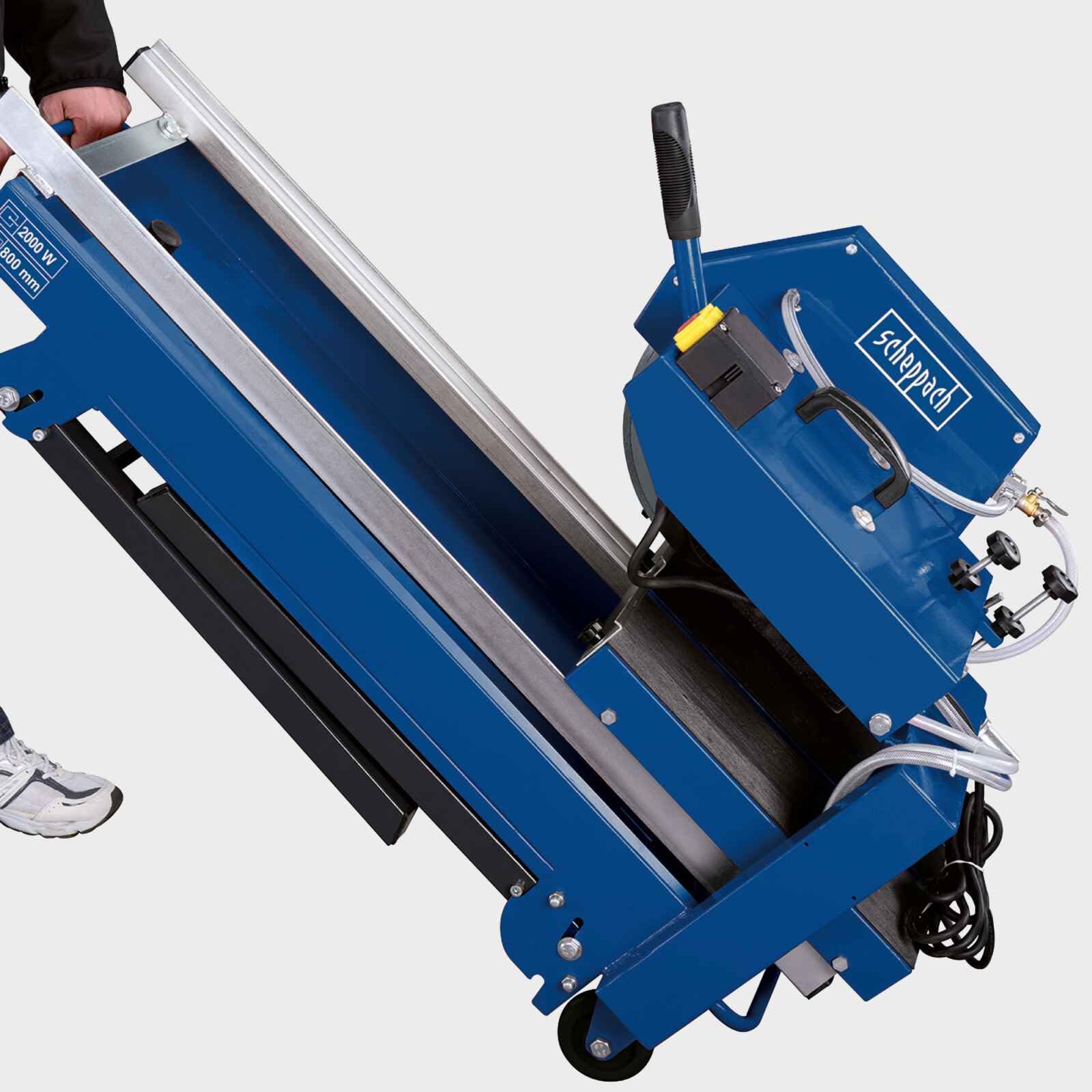 Scheppach Coupe carrelage électrique HSM4000-2000 W - Hauteur coupe 11 cm | Coupe carreaux - Carrelette 80 cm - 2000 W - Coupe carrelage electrique - Pompe à eau - Decoupe carrelage