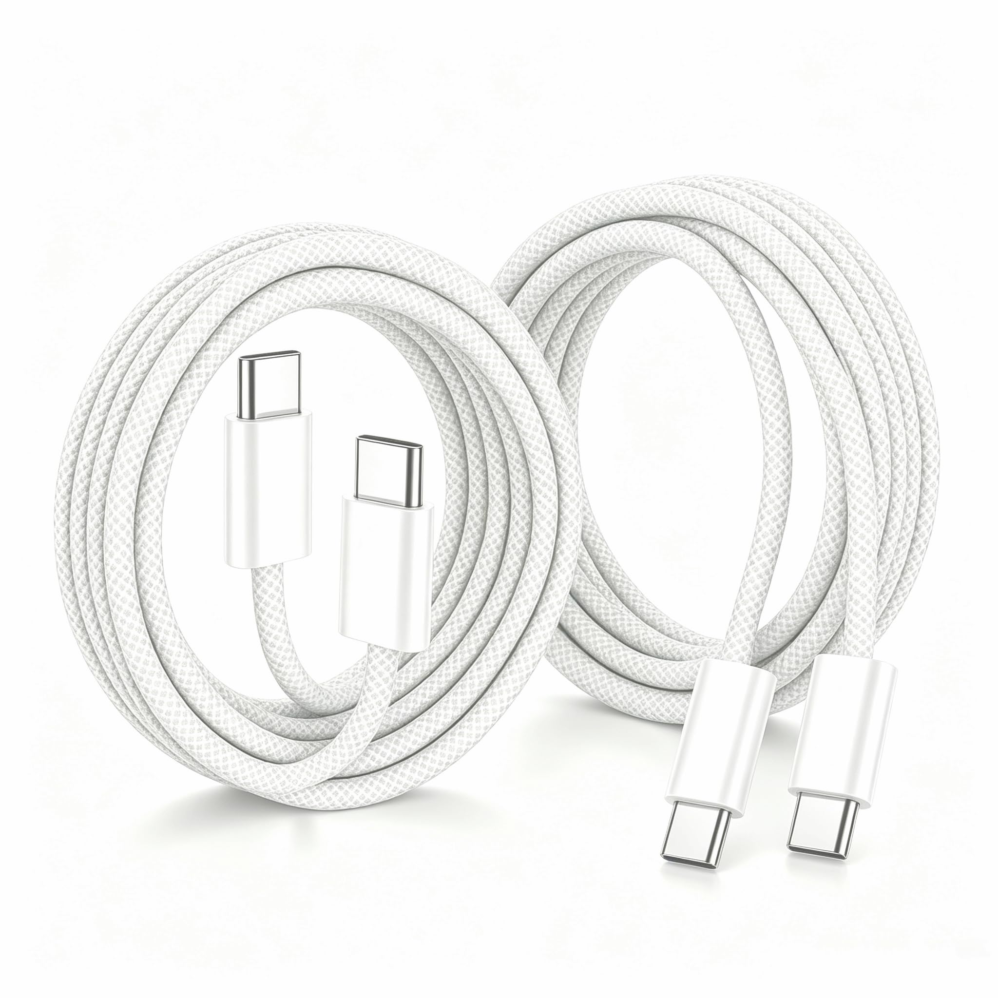 Cavo di ricarica da USB-C a USB-C (confezione da 2 m), cavo di ricarica veloce, cavo da 60 W da tipo C a tipo C, adatto per iPhone 16/15 Pro Max Plus 16E, iPad Air/Pro, cavo intrecciato in