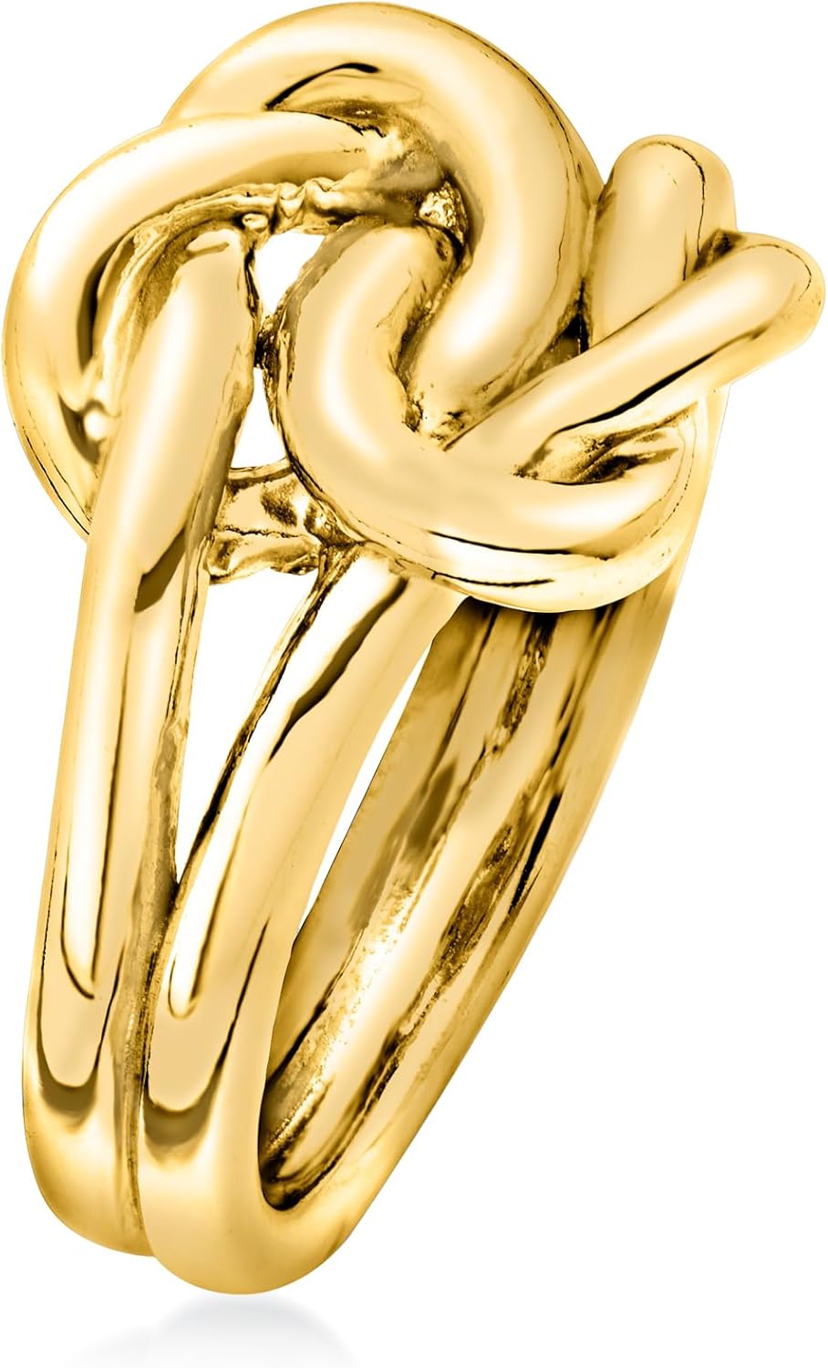 Ross-Simons Italian 18kt Gold Over Sterling Double Love Knot Ring - Image 3