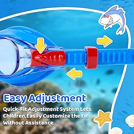 Vvinca Kids Swim Goggles, 3 Pack Toddler Swimming Goggle with Comfortable Soft Silicone Nose Bridge No Leak Clear Vision Anti-Fog UV Protection Easy Adjustment Pool Swim Goggles for Kids Youth 3-14