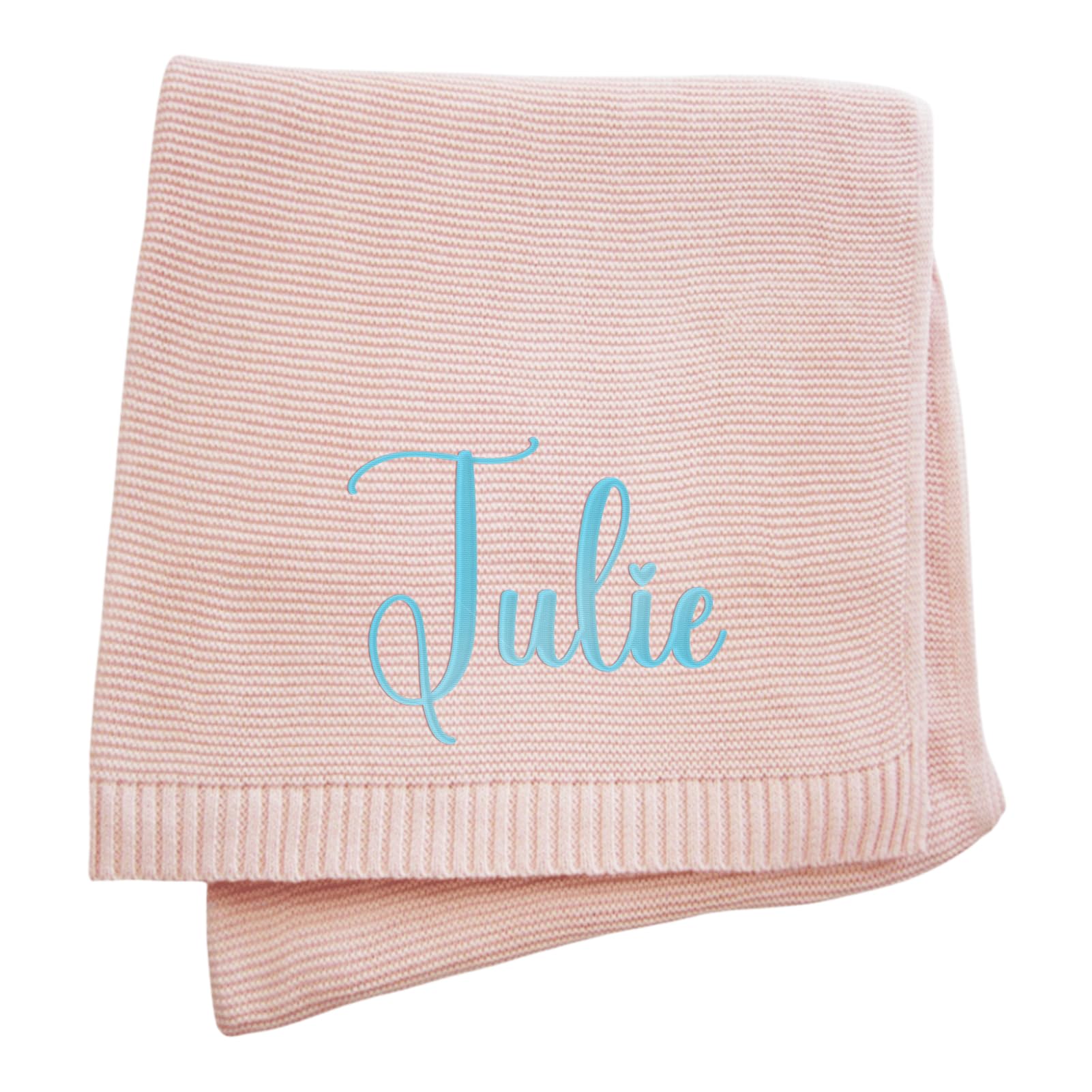 JIOJOG Personalised Baby Blankets - Customised Newborn Soft Cotton Blanket with Name, Personalised Baby Girl/Boy Gifts, Customised Embroidered Newborns Blanket for Stroller Nursery, 75x100cm