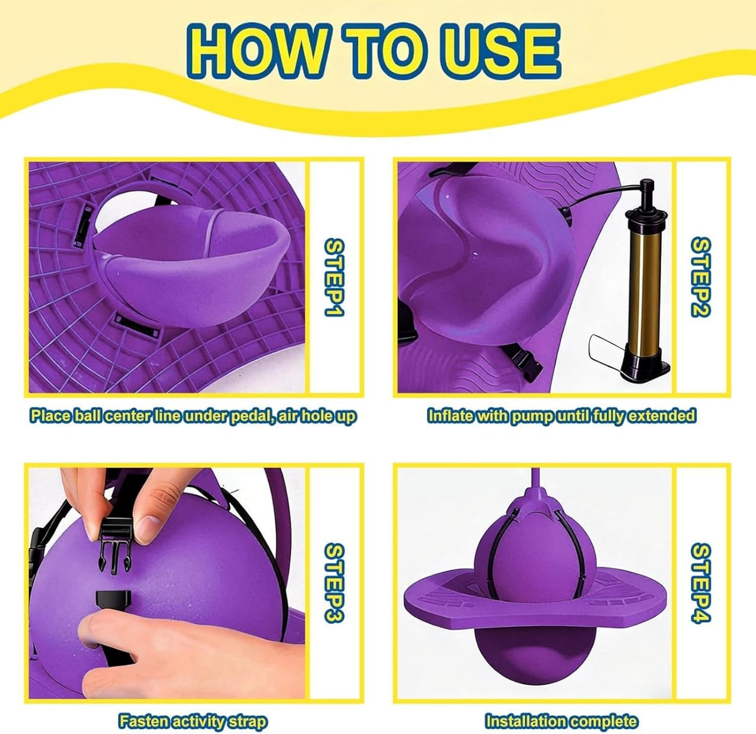 Balance Jumping Ball with Handle and Ball Pump, Ball Jumping Toy for Ages 5+ with Handle, Indoor & Outdoor Fun, Perfect for Balance, Coordination, and Fitness, Boys & Girls