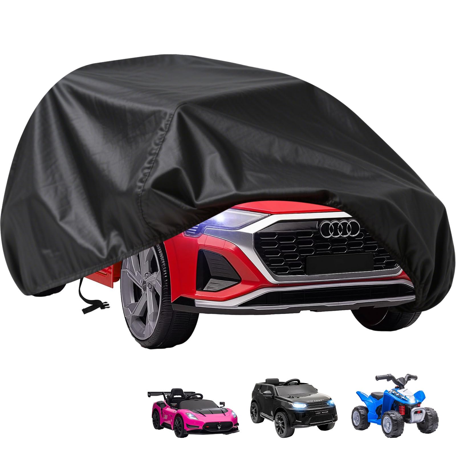 PATIO PLUS Car Toy Cover 132*71*61cm,420D Oxford Fabric Kids Ride-On Toy Car Cover,Waterproof,Windproof