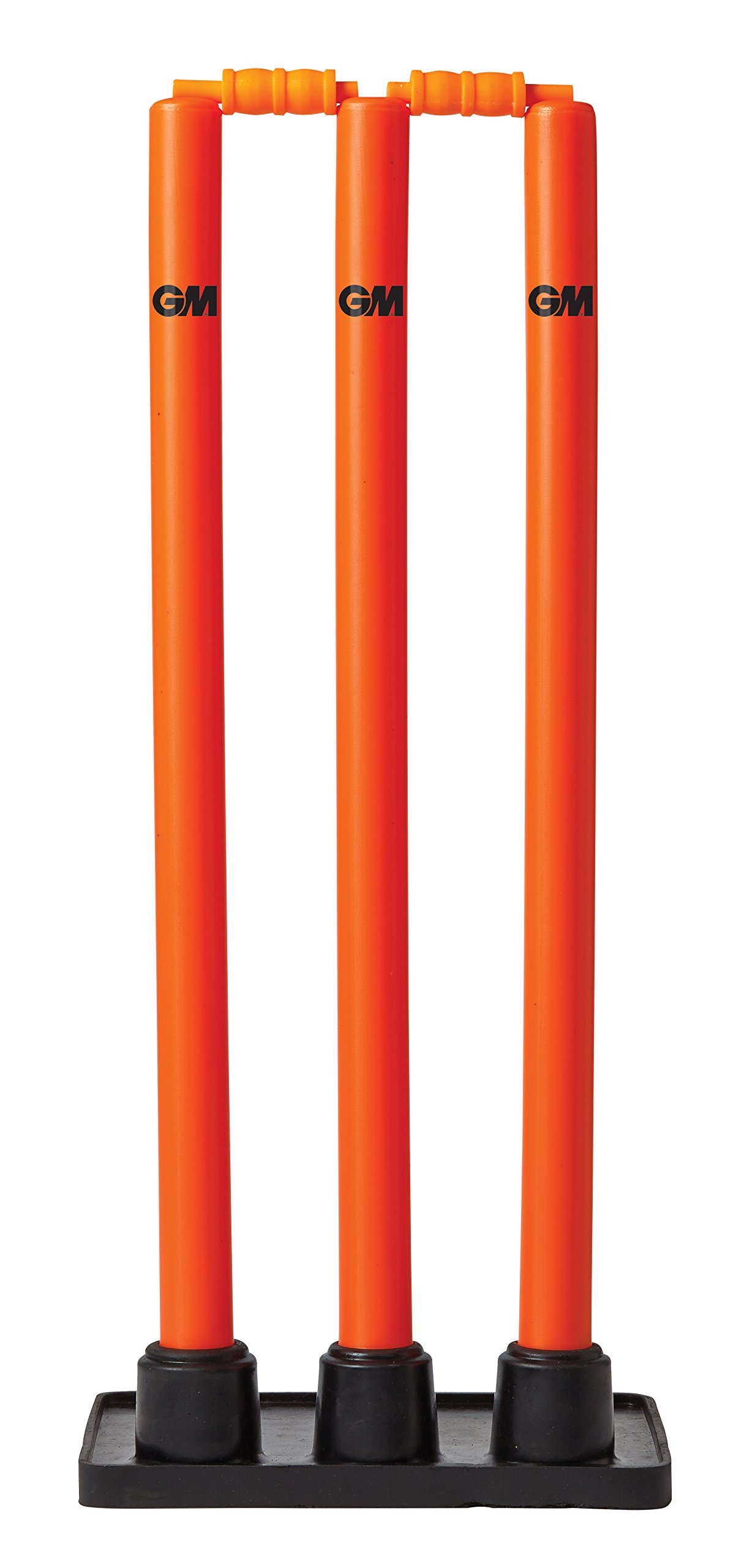 Gunn & Moore GM | Cricket Wicket Stumps & Bails Set - Multi-Surface Moulded Plastic - Regulation Height 28" - Orange