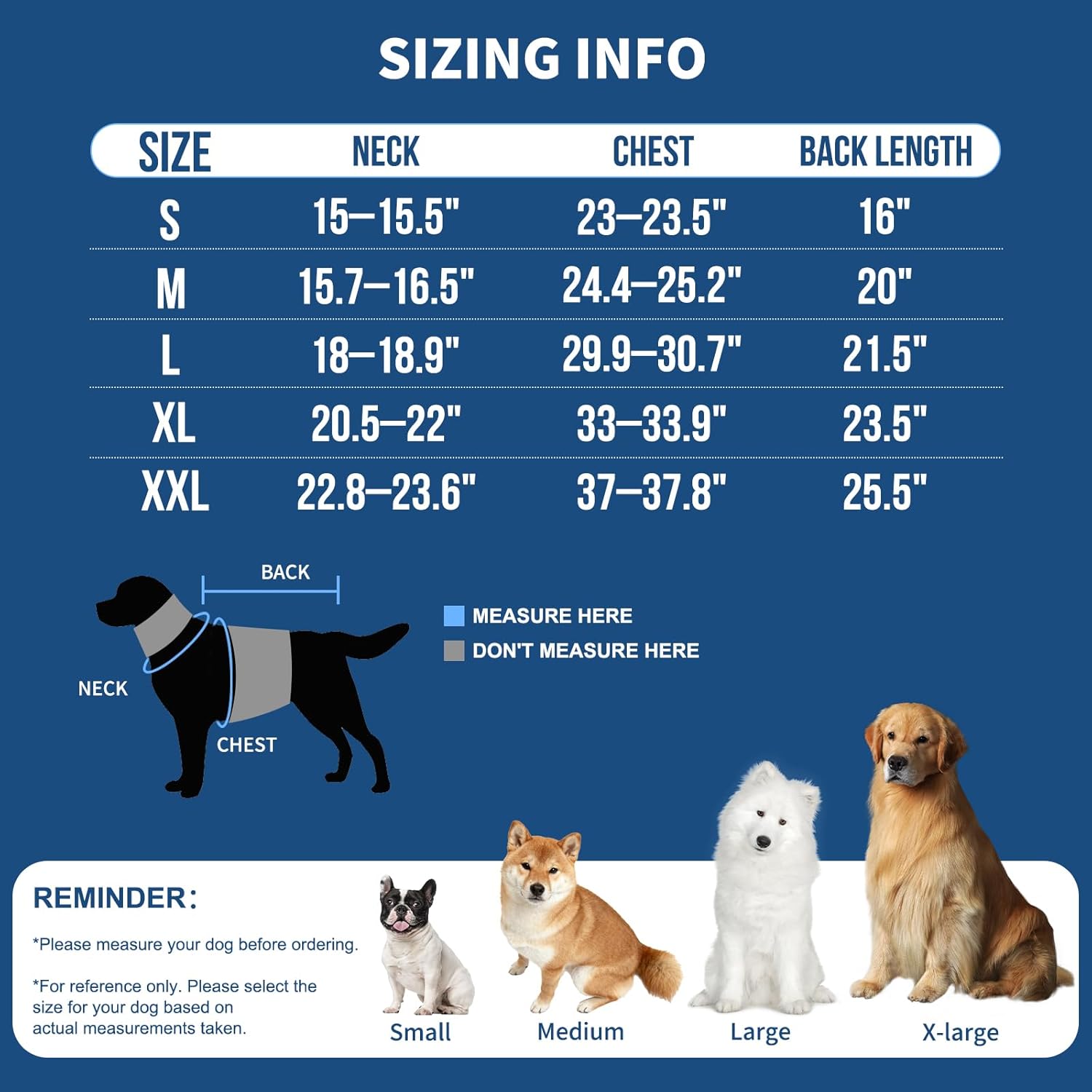 Arblina Reversible Dog Winter Coat, Waterproof Warm Fleece Sweater Windproof Lightweight Pet Snow Jacket for Medium Large Dogs with Double Ended Zipper, Cold Weather Dog Coat,Blue,XXL