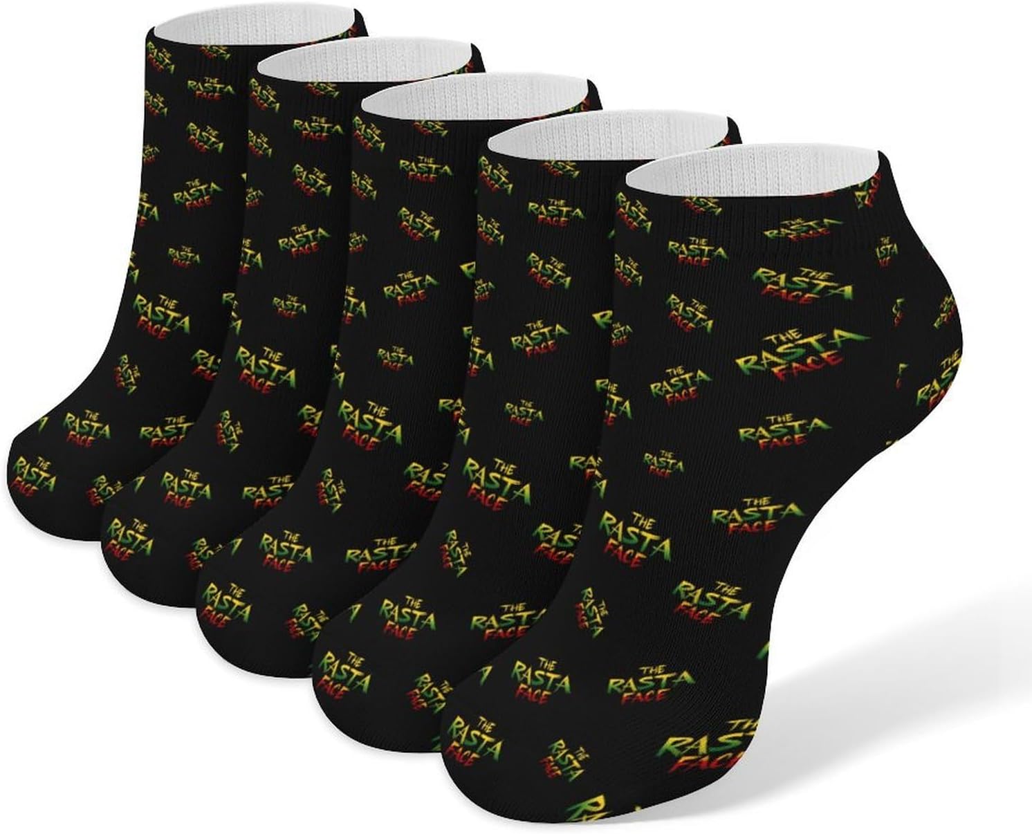 The Rasta Face 5 Pairs Low Cut Ankle Socks Casual Liner Sock No Show Invisible Socks for Men Women