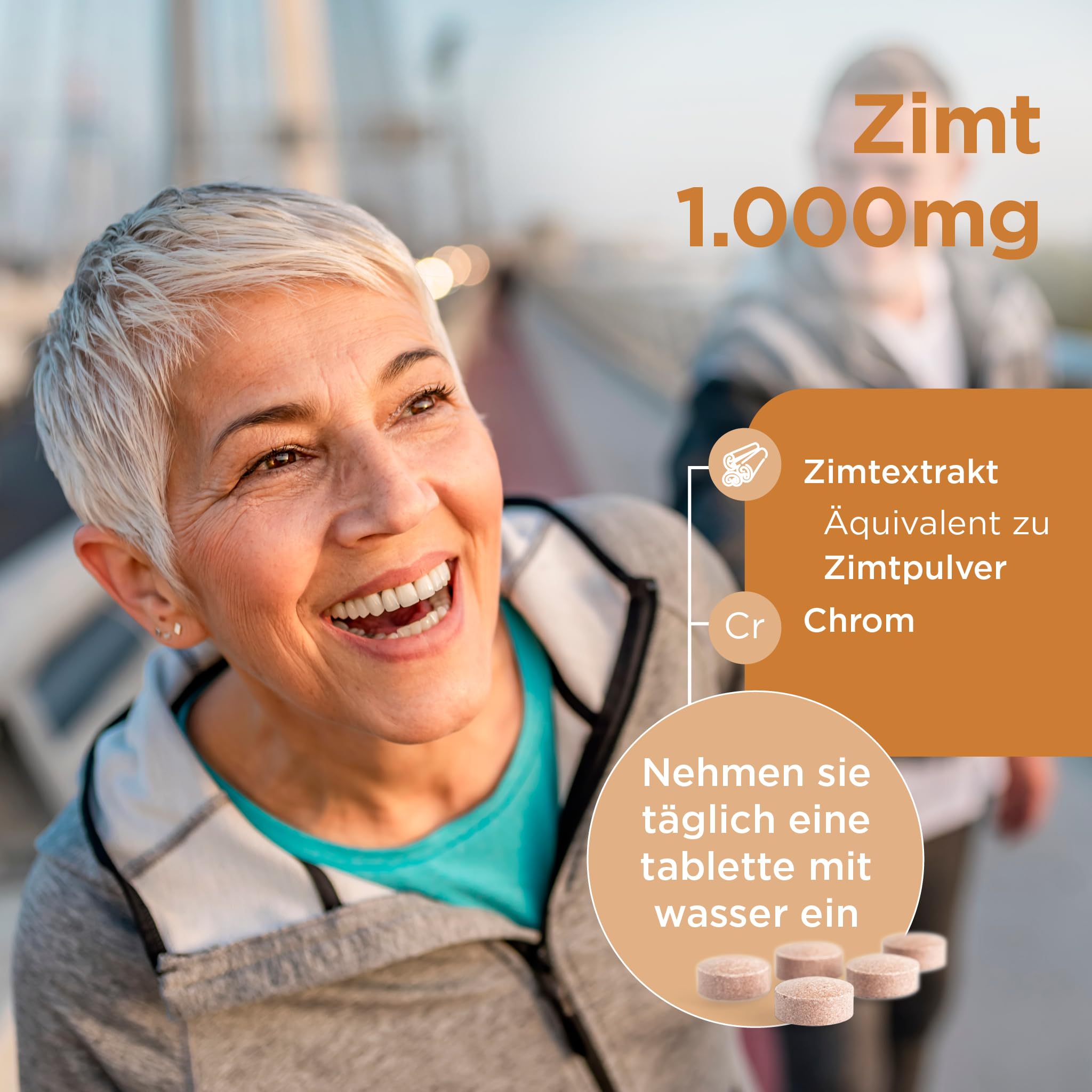 Healthspan Zimt 1.000 mg (120 Tabletten) | Unterstützt den Stoffwechsel | Chrom zur Aufrechterhaltung des Blutzuckerspiegels | Inspiriert von der ayurvedischen Kultur | Vegan