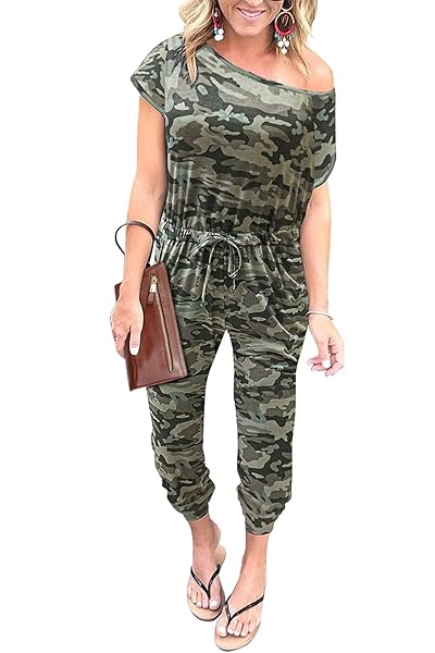 PRETTYGARDEN Jumpsuits for Women 2026 Summer Dressy Off Shoulder Romper Spring Vacation Travel Lounge Outfits Clothes