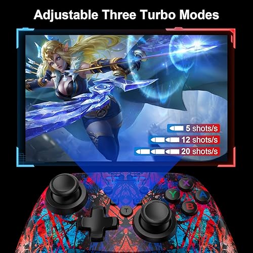 Vista 5 de Wireless Controller for Nintendo SwitchLiteSwitch OLED, Gaming Pro Controller Compatible PC with Wake-Up, Wireless Gamepad with 6-Axis Gyroscope