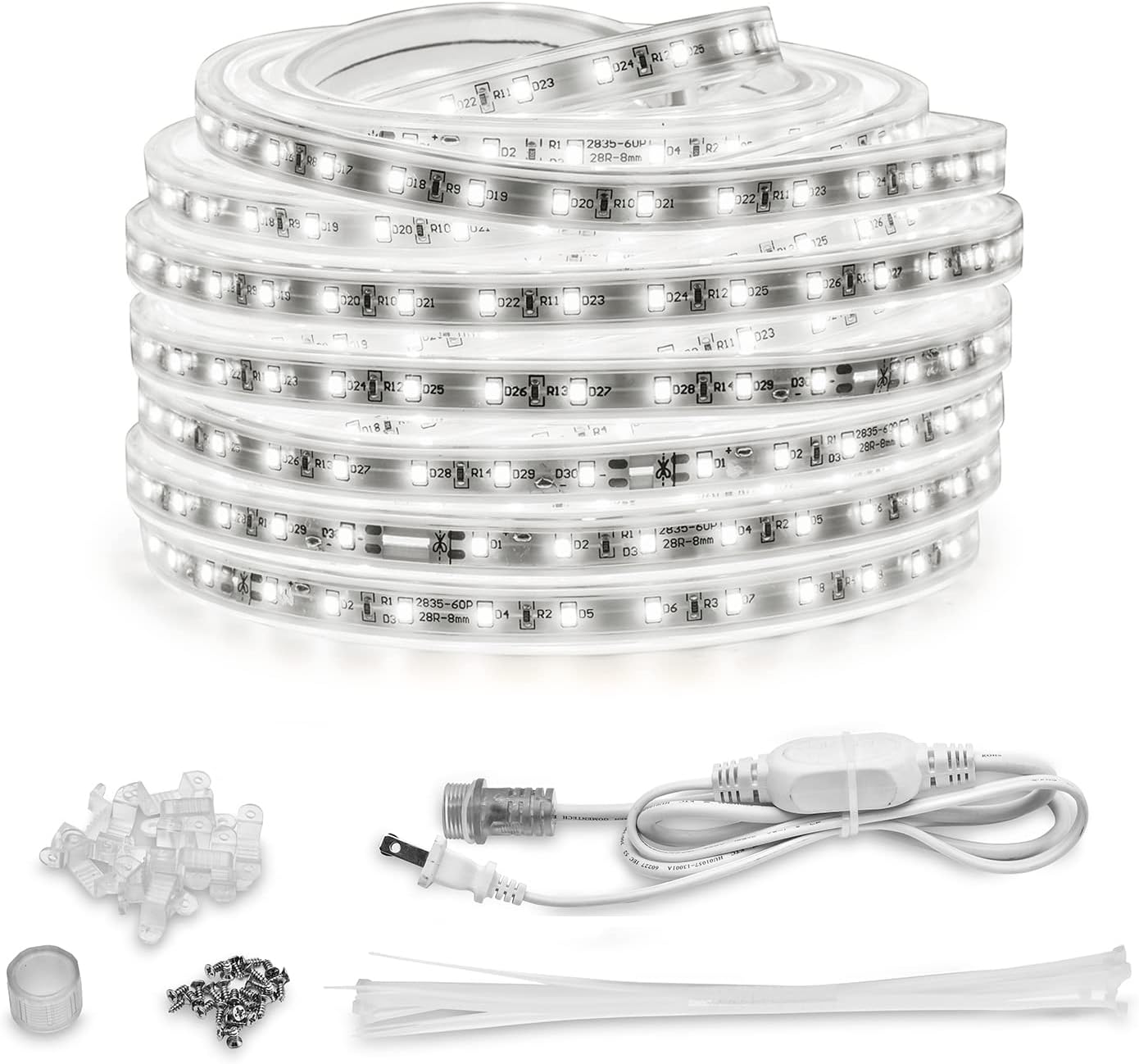 AMANEER LED Rope Lights, 50ft Flat Flexible Light Strip