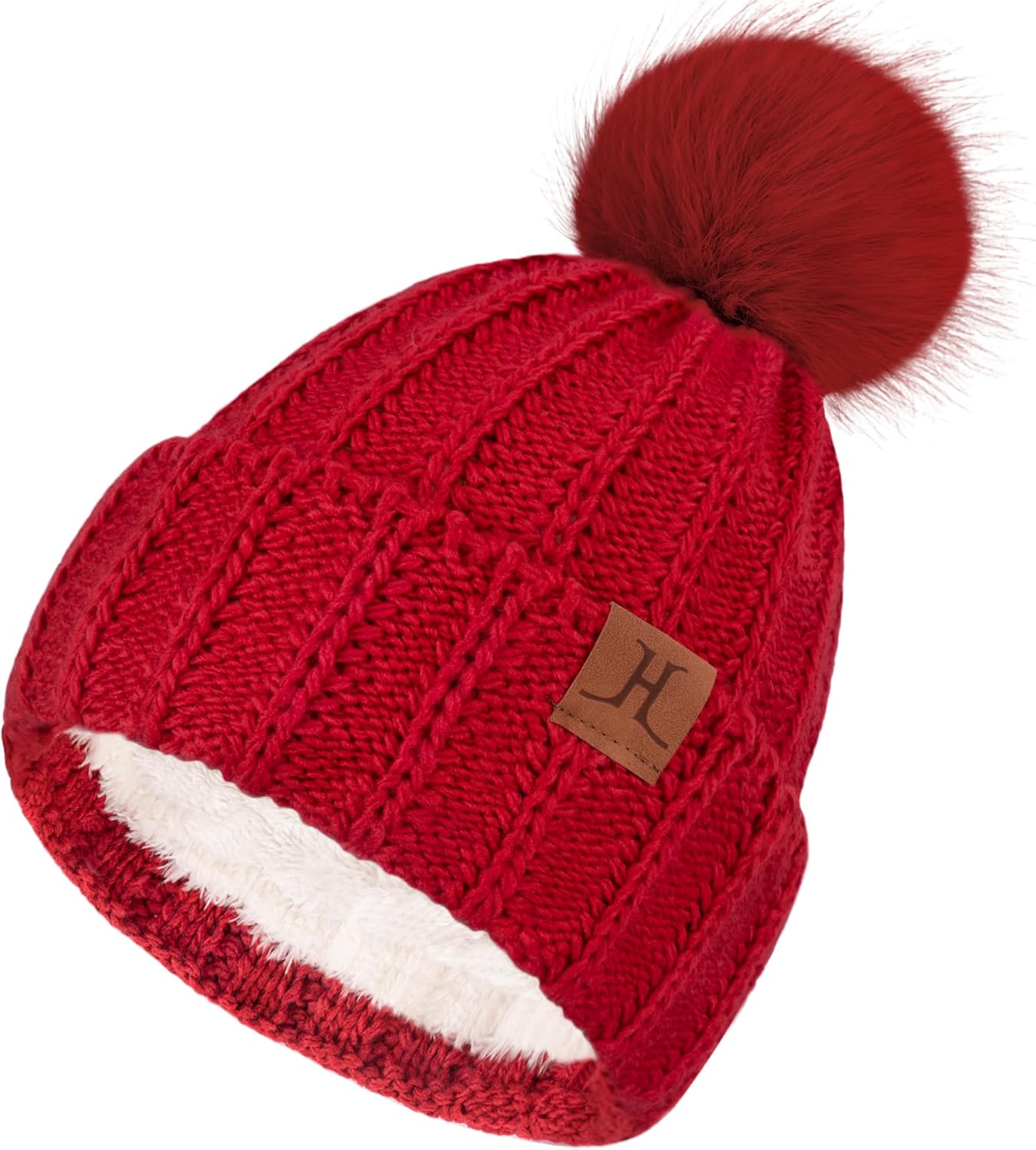 Women Winter Beanie Hats Knit Pompom Slouchy Beanies Fleece Lined Womens Hat Skull Cap Cold Weather Gifts for Women