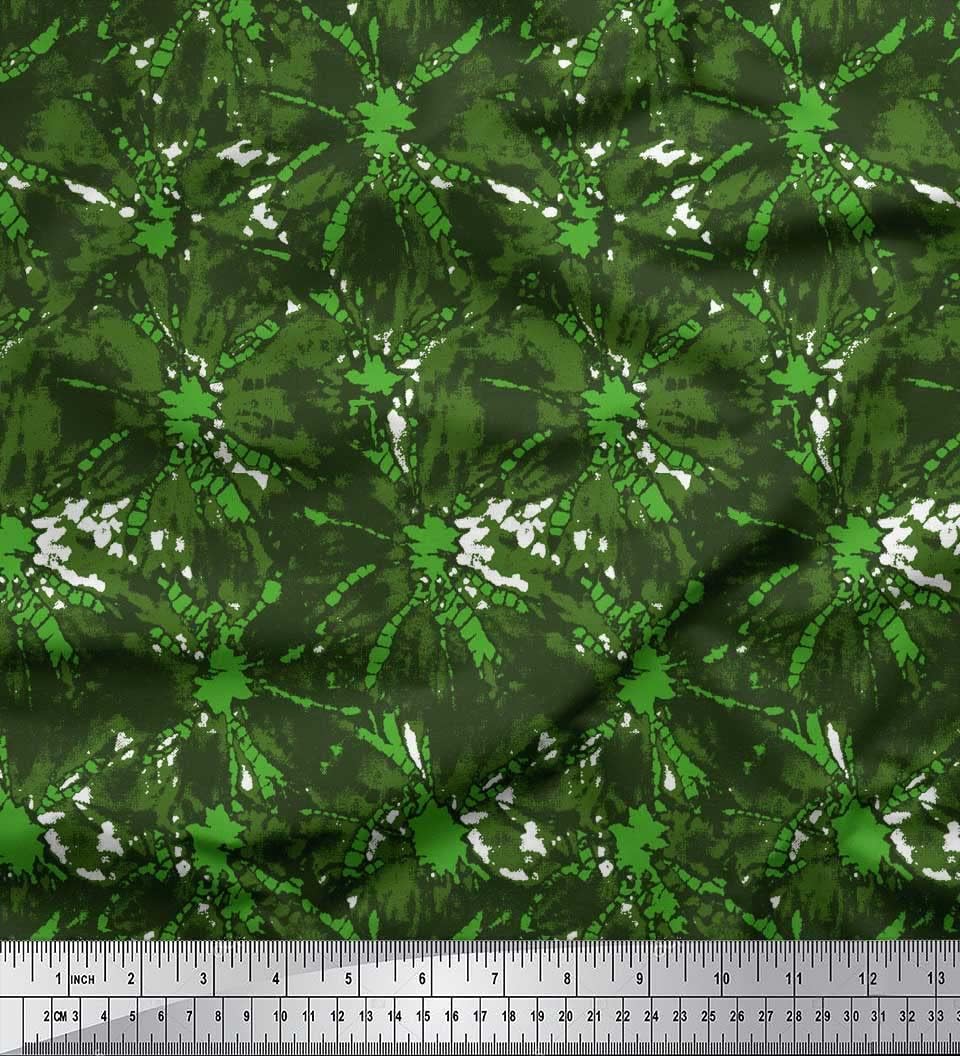 Green Batik Tie-Dye Cotton Cambric Fabric by Soimoi Liberia Ubuy