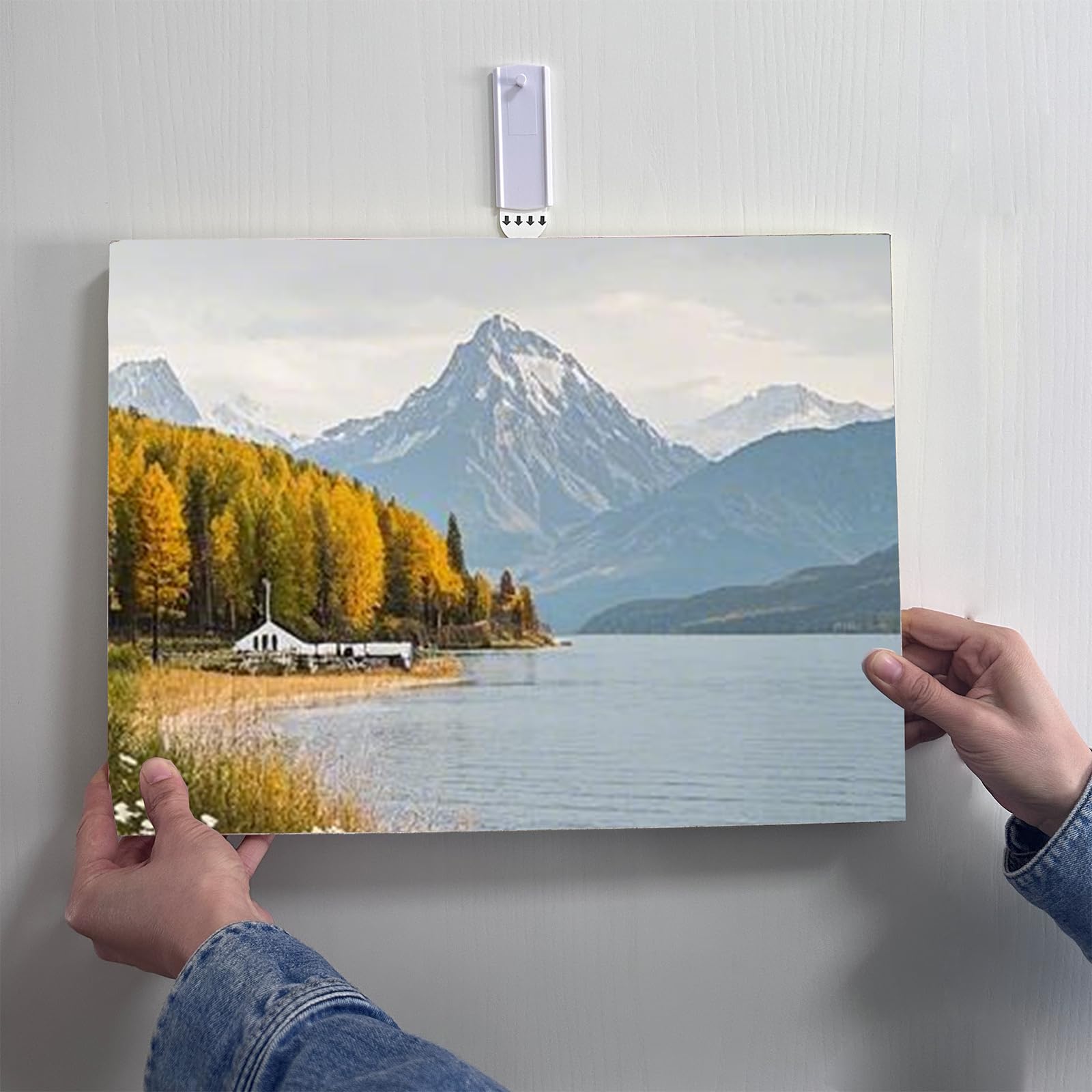 Tiras universales grandes para colgar, 8 colgadores de fotos, 12 pares (24 tiras) ganchos adhesivos para paredes, ganchos para colgar cuadros sin daños, resistentes, sin clavos